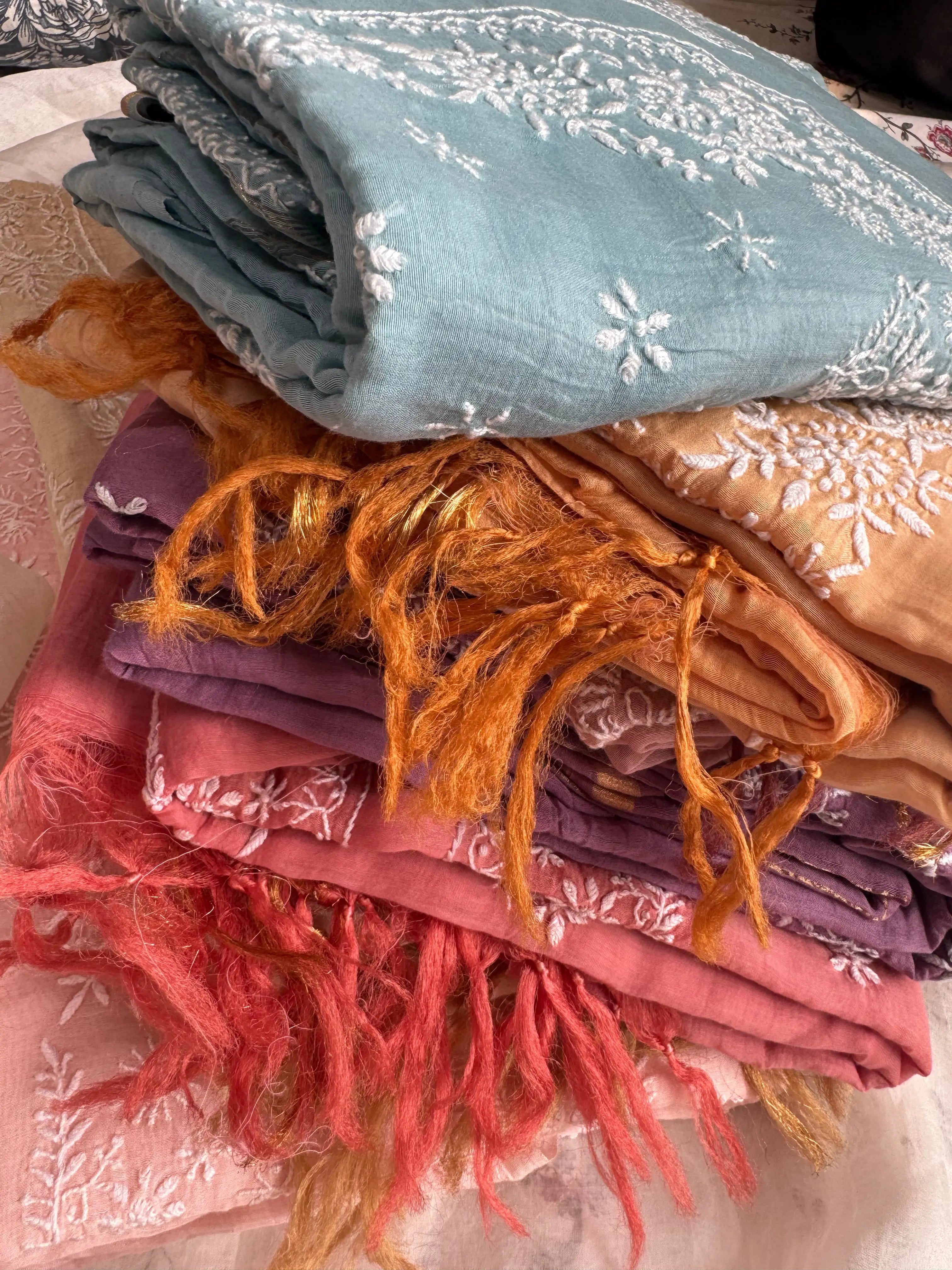 Mul-Chanderi-Chikankari-Unstitched-Length-with-Dupatta ARIAA CHIKANKARI