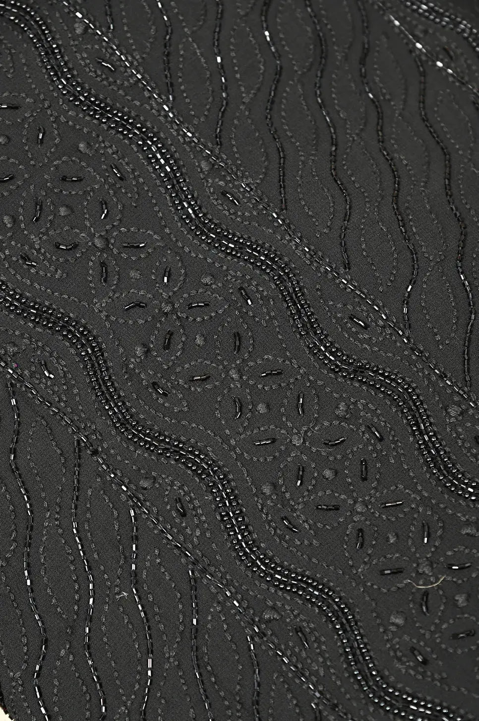 Viscose Anarkali - Semi Stitched - Pearl Work - Black - Lucknawi Chikankari