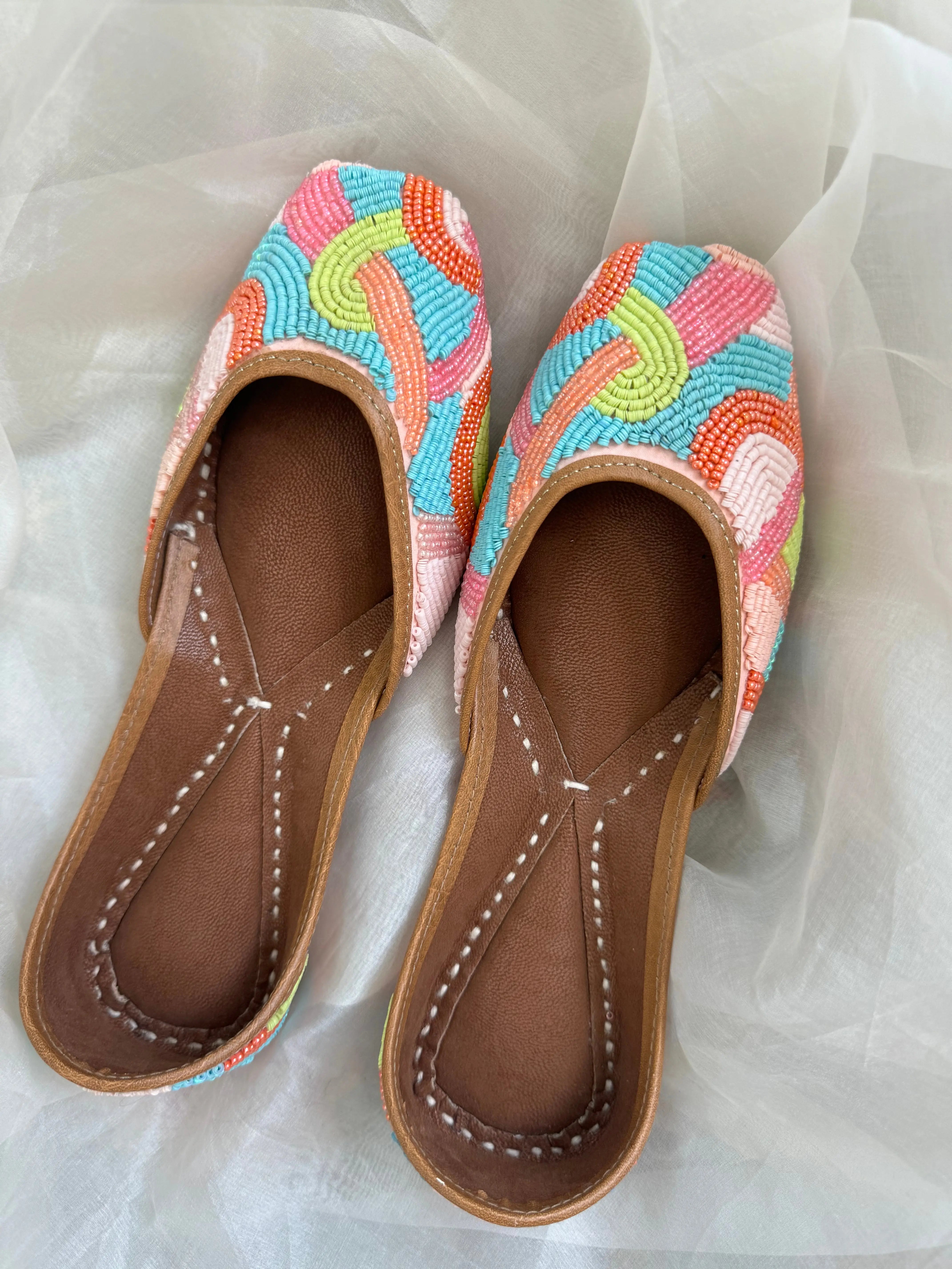 Embellished Hand crafted Mojaris ARIAA CHIKANKARI