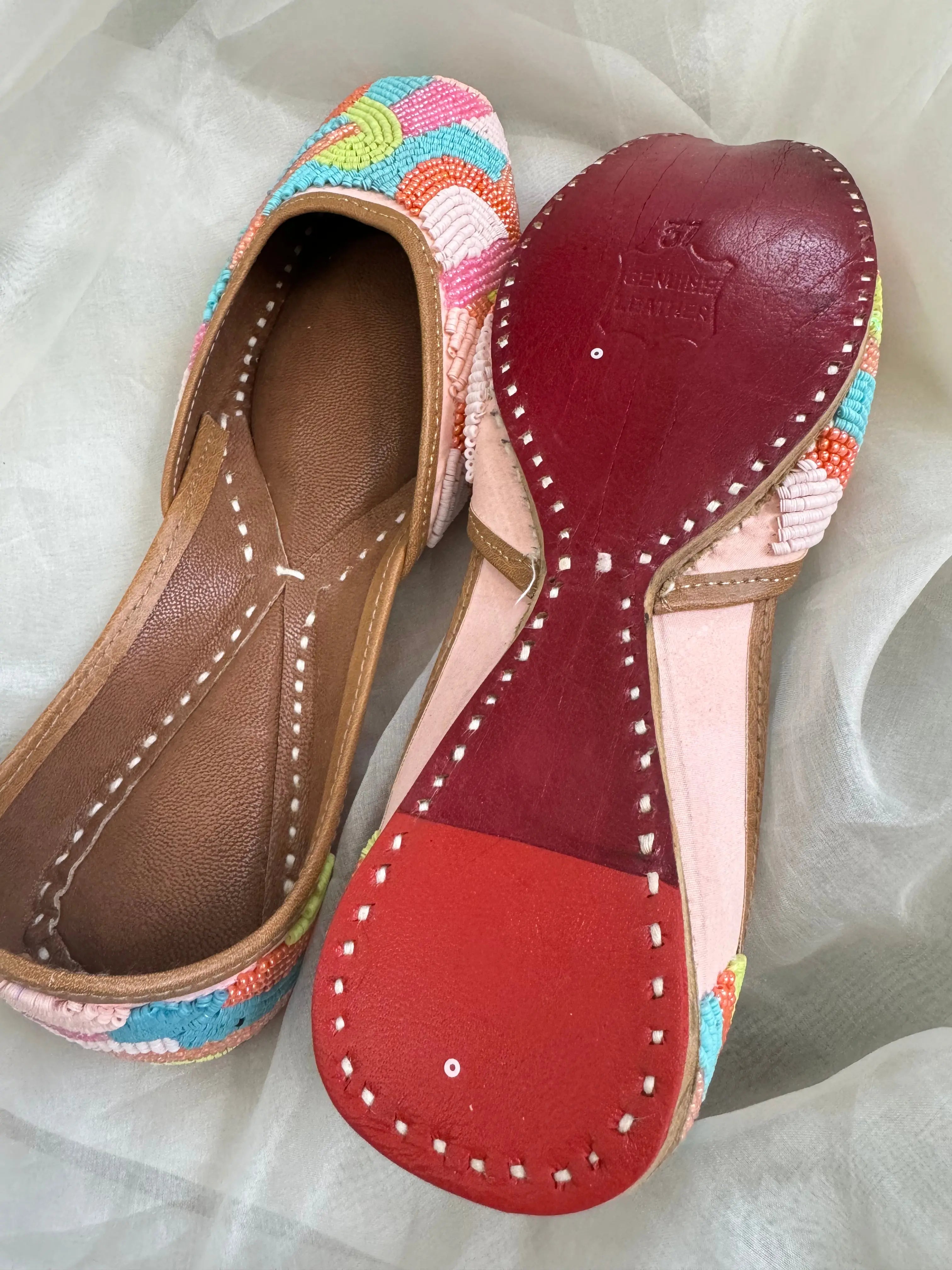 Embellished Hand crafted Mojaris ARIAA CHIKANKARI