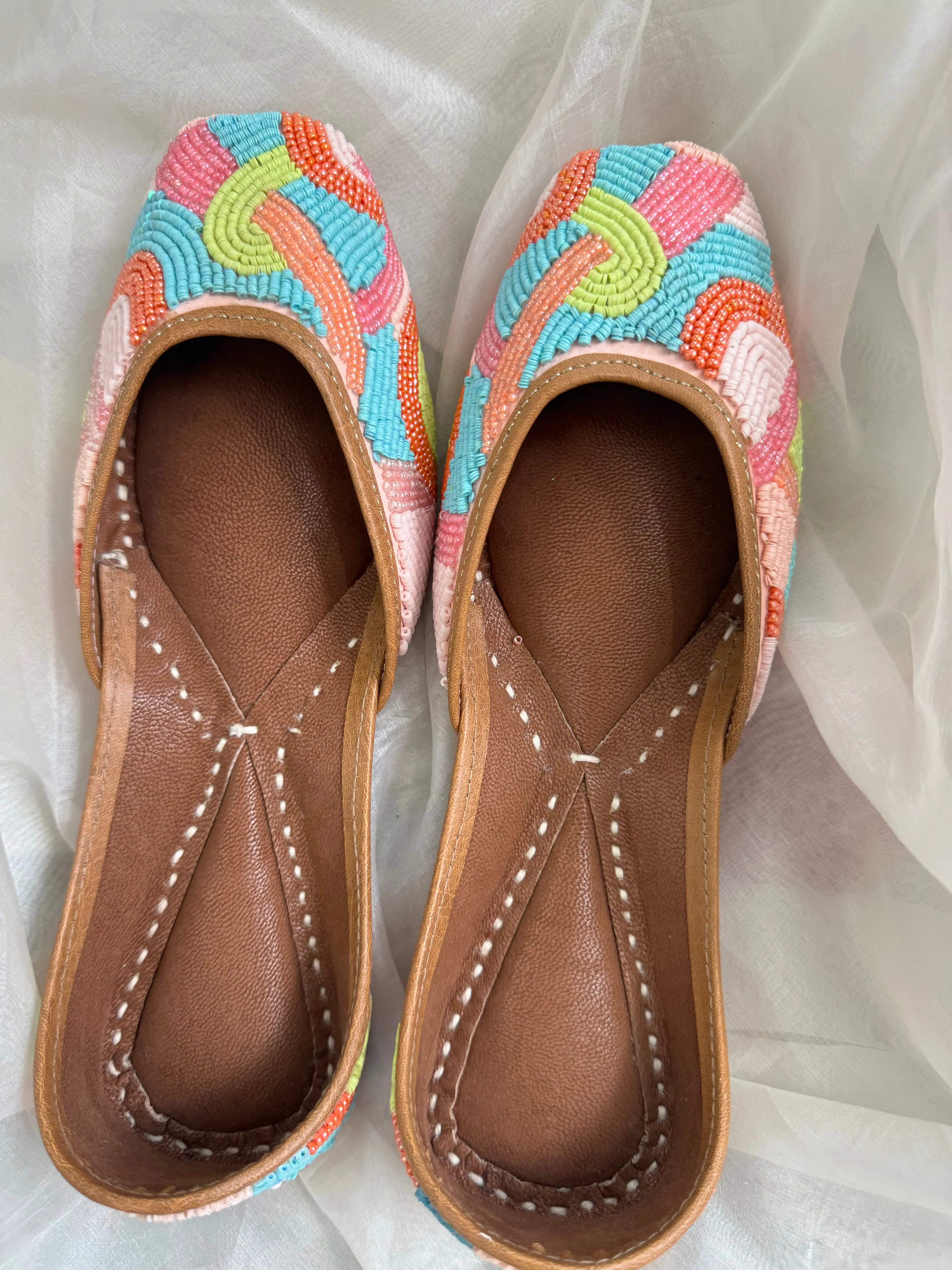 Embellished Hand crafted Mojaris ARIAA CHIKANKARI