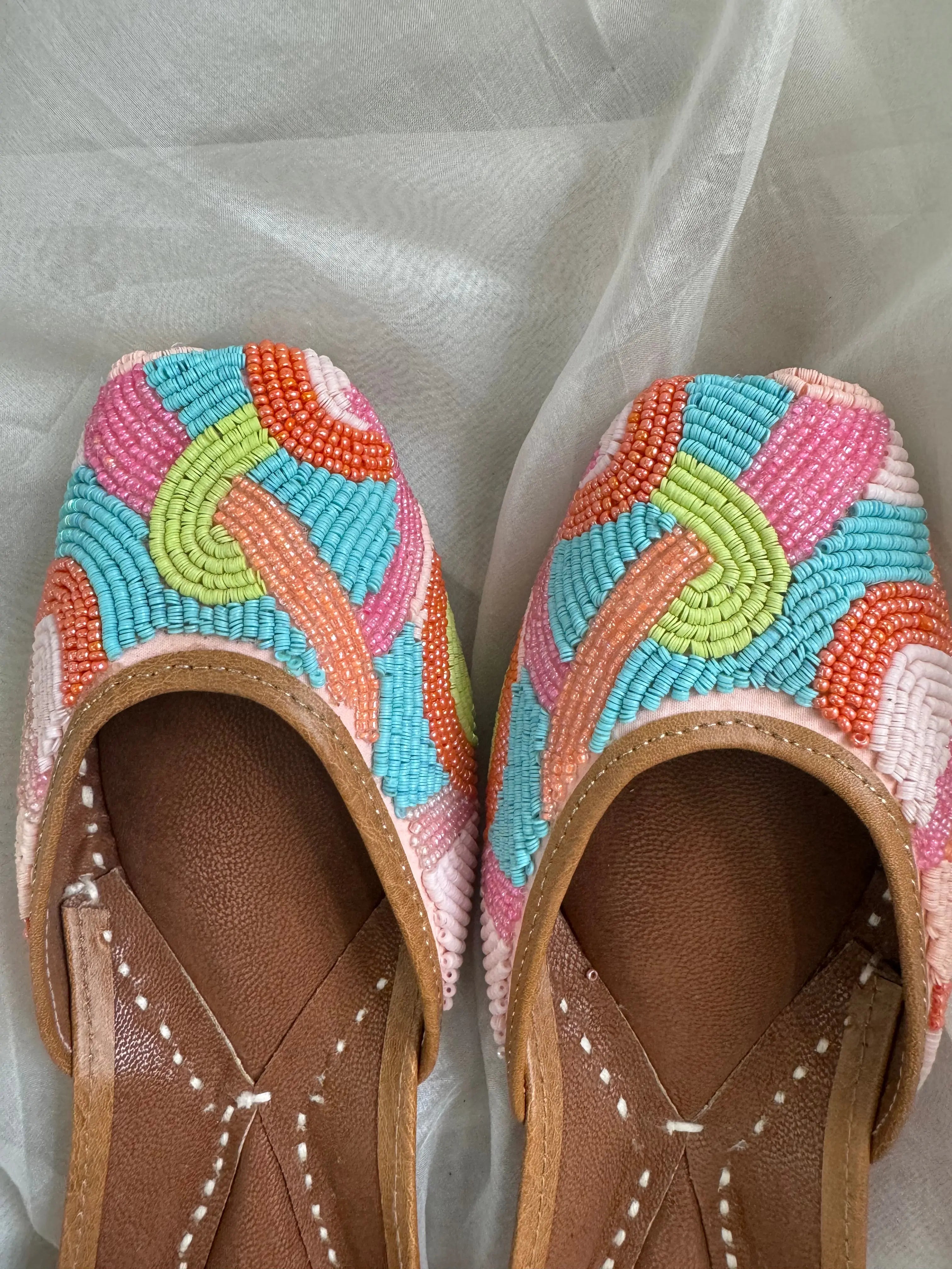 Embellished Hand crafted Mojaris ARIAA CHIKANKARI