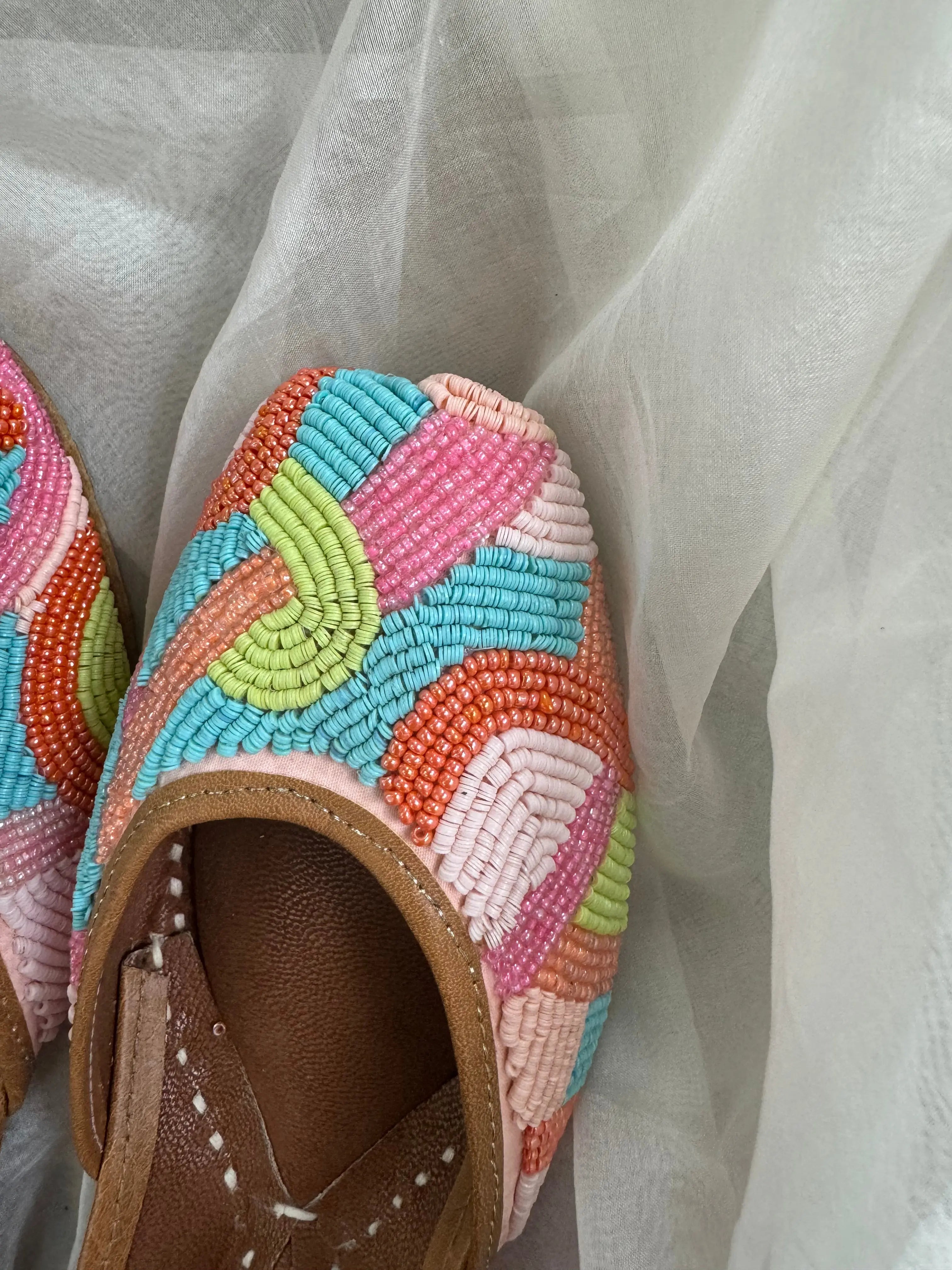 Embellished Hand crafted Mojaris ARIAA CHIKANKARI