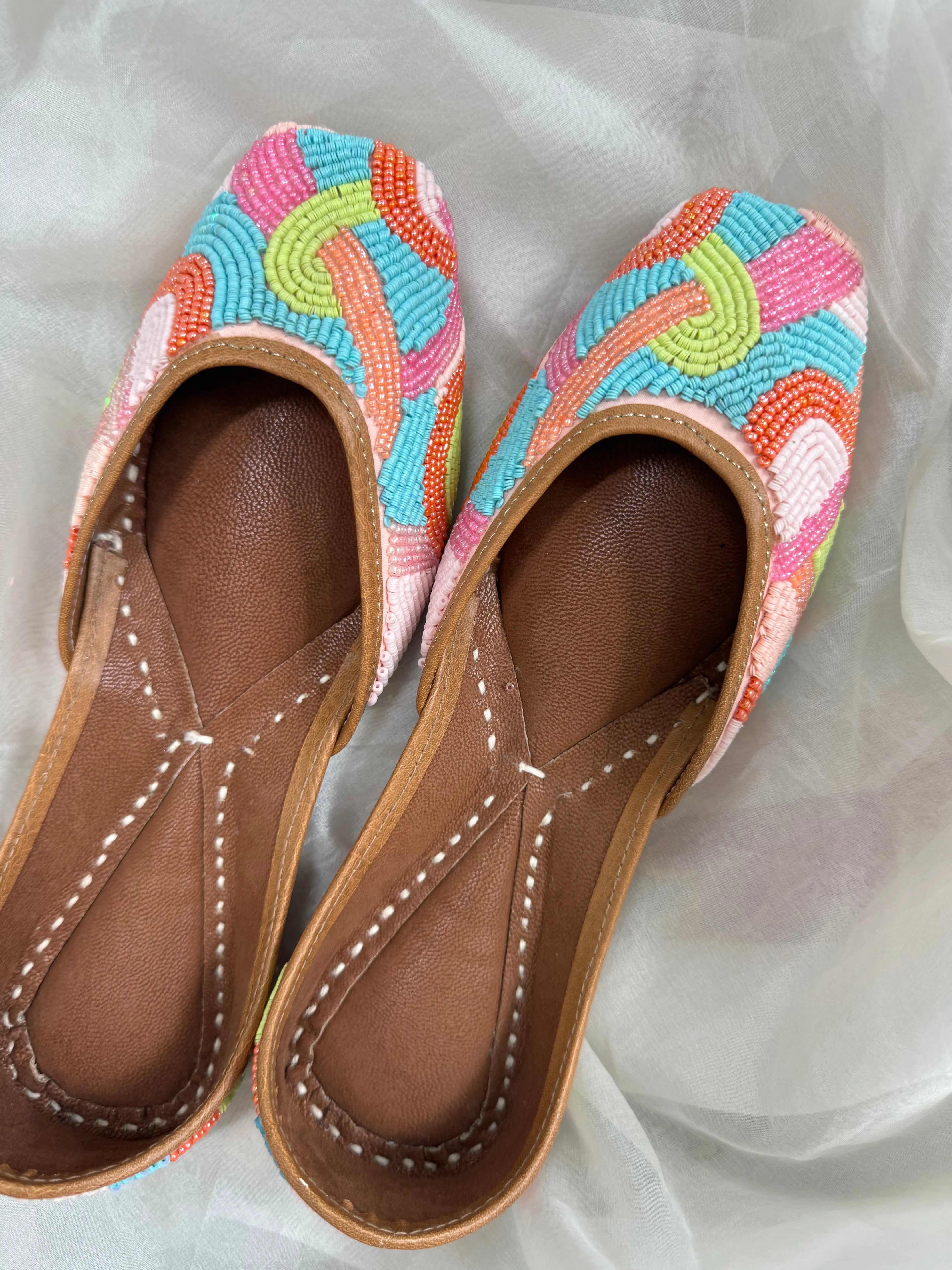 Embellished Hand crafted Mojaris ARIAA CHIKANKARI