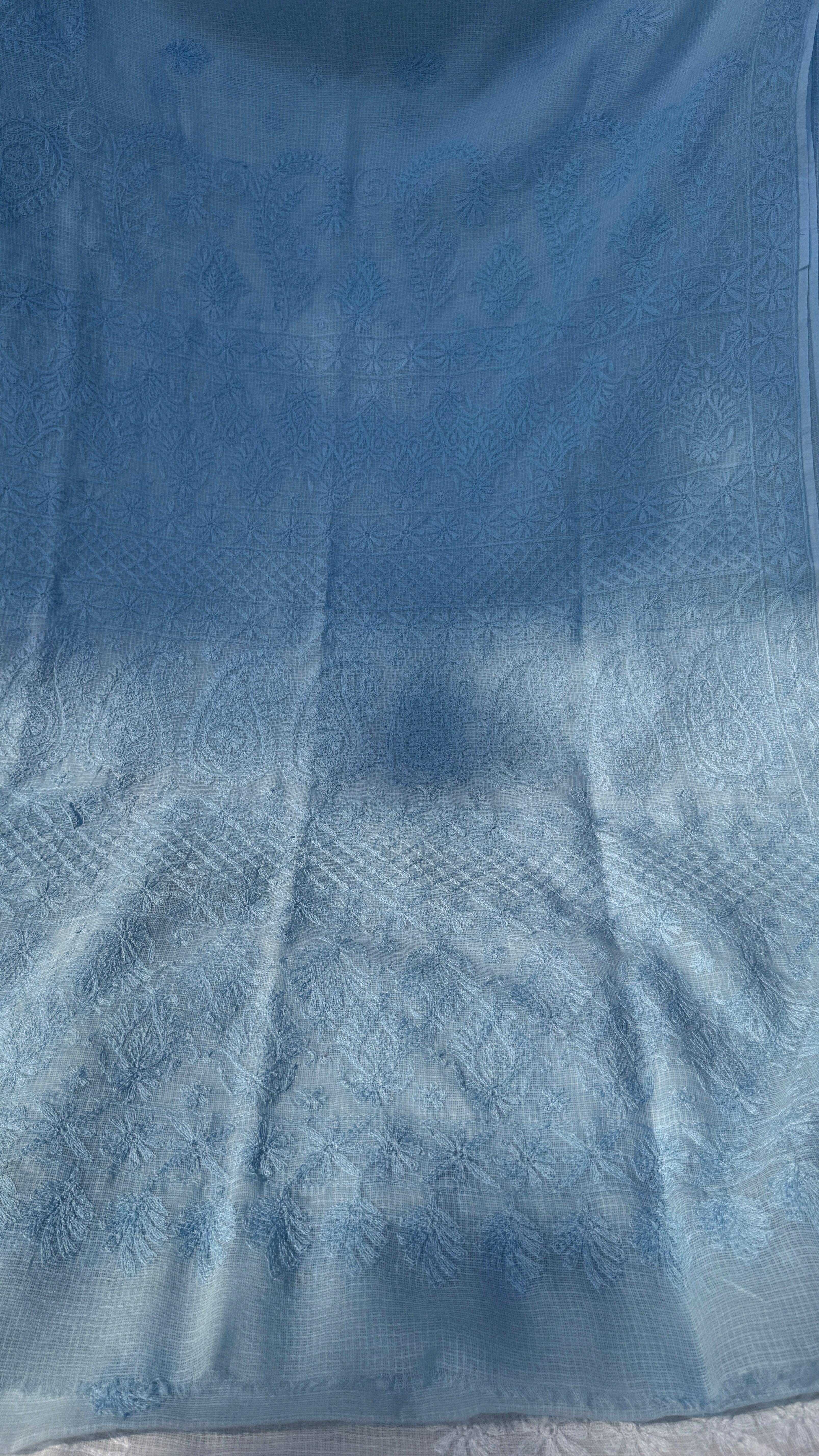 Kota Chikankari saree in Blue