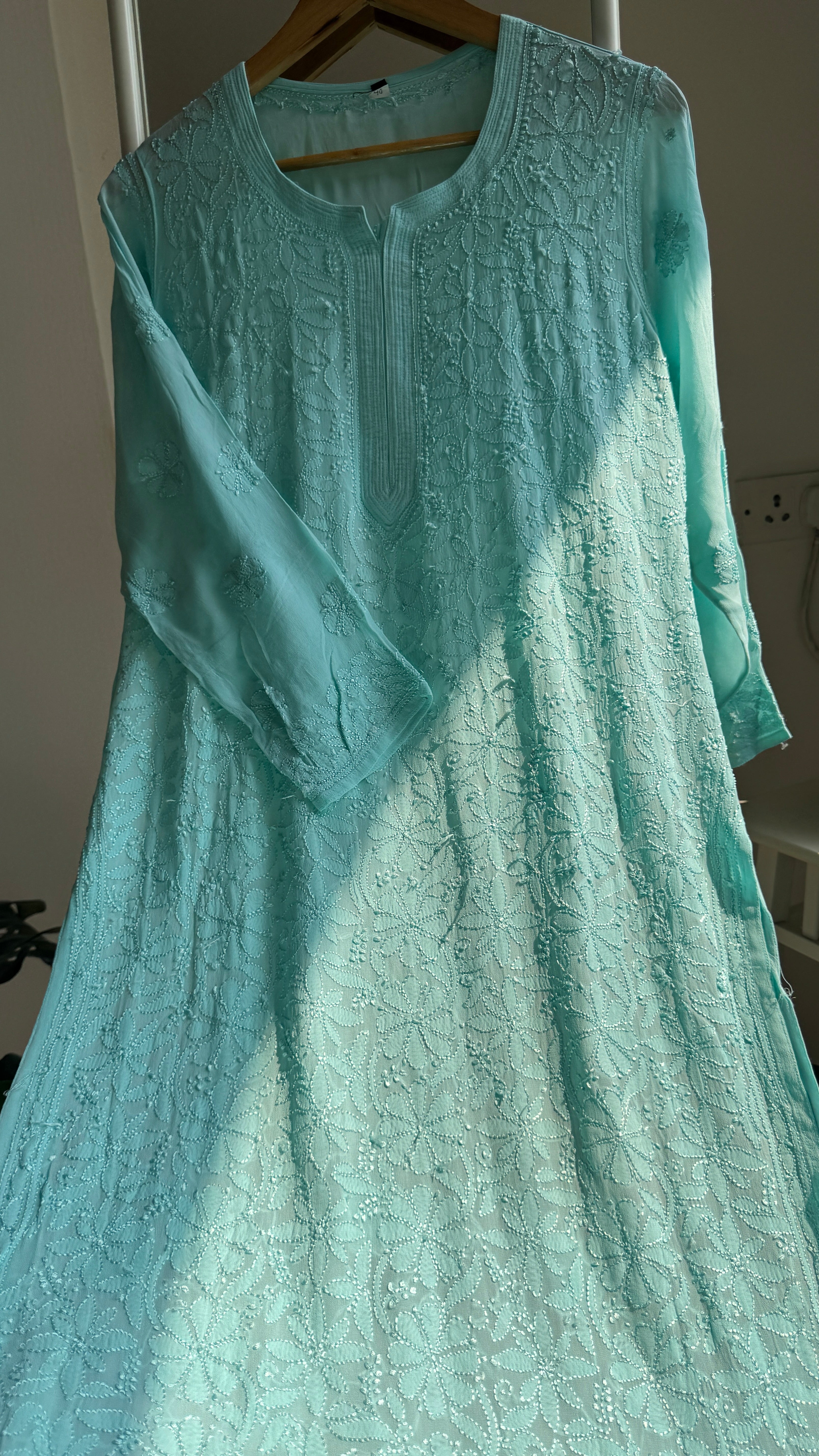 Viscose Kurti - Cyan Blue