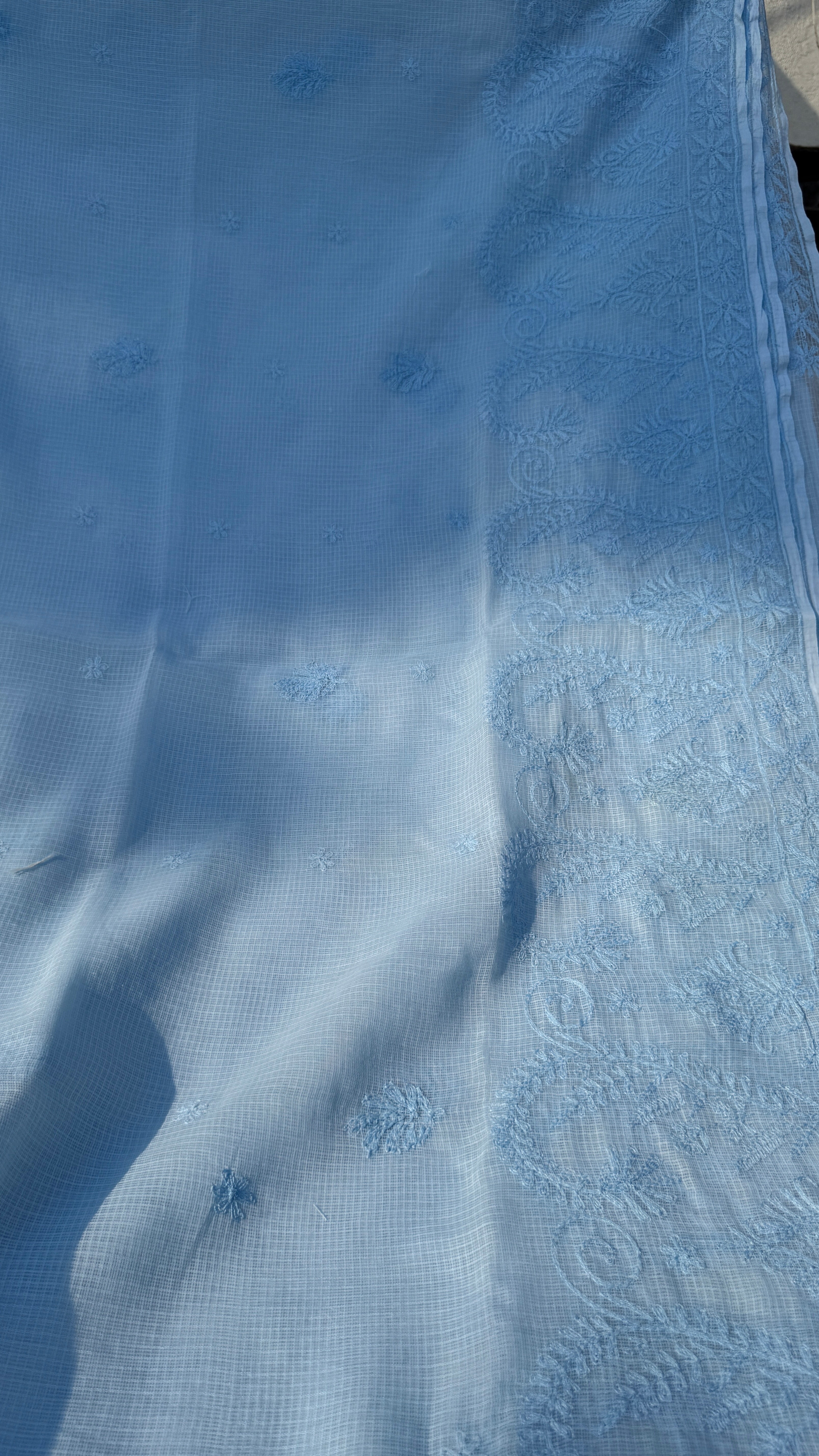 Kota Chikankari saree in Blue
