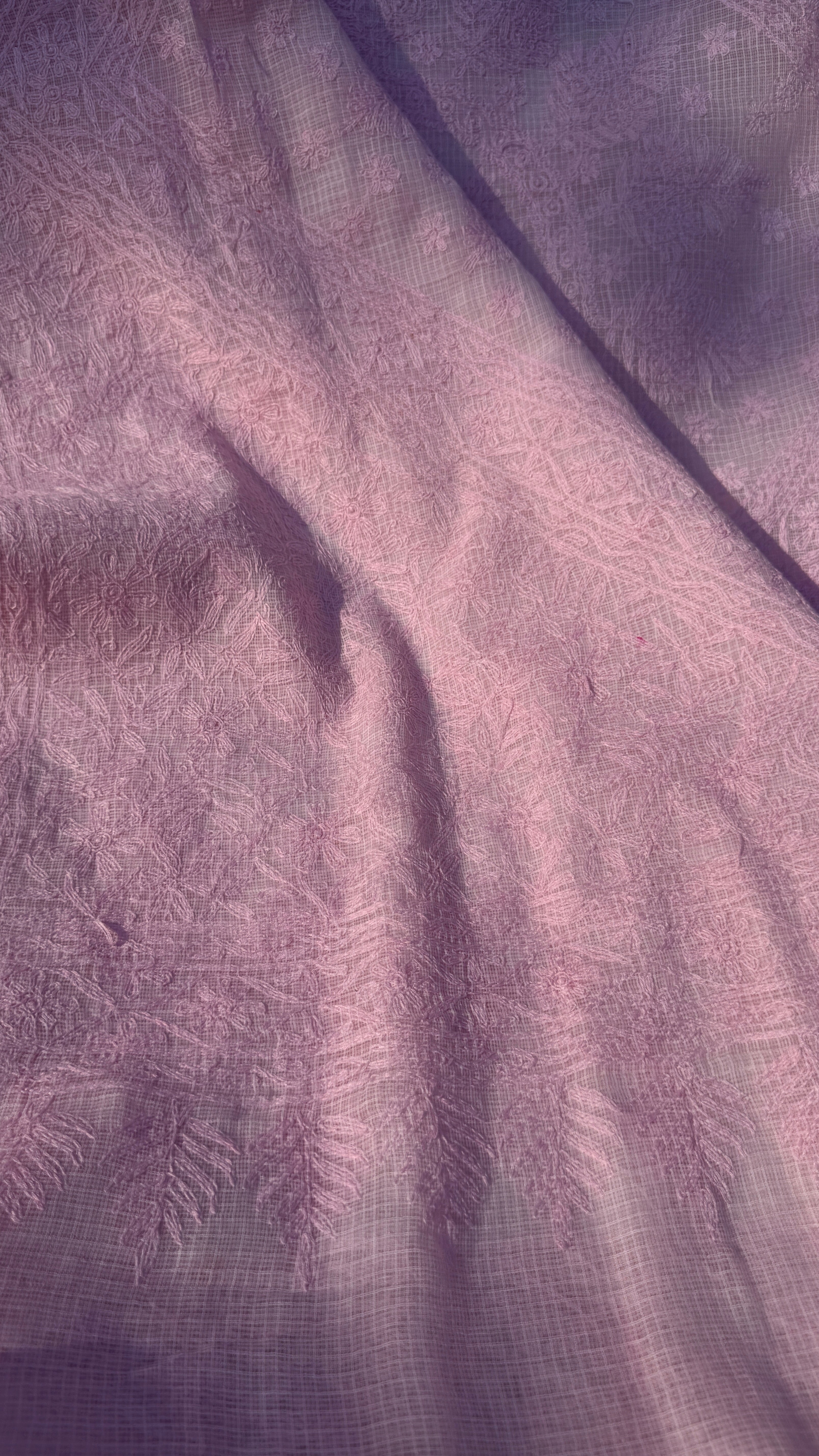 Kota Chikankari saree in Pink