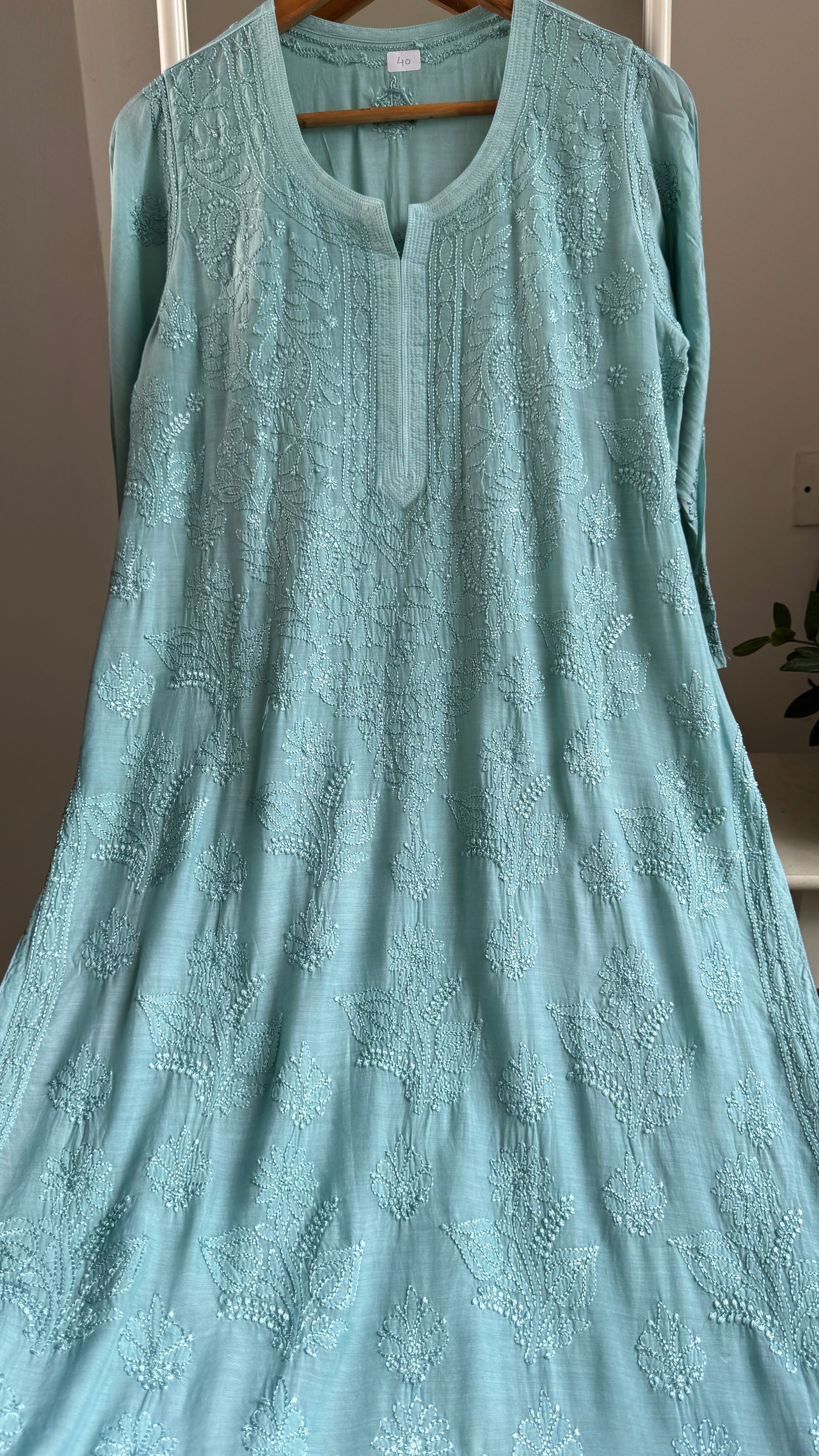 Muslin Chikankari Kurti - Tiffany - BERRY Collection