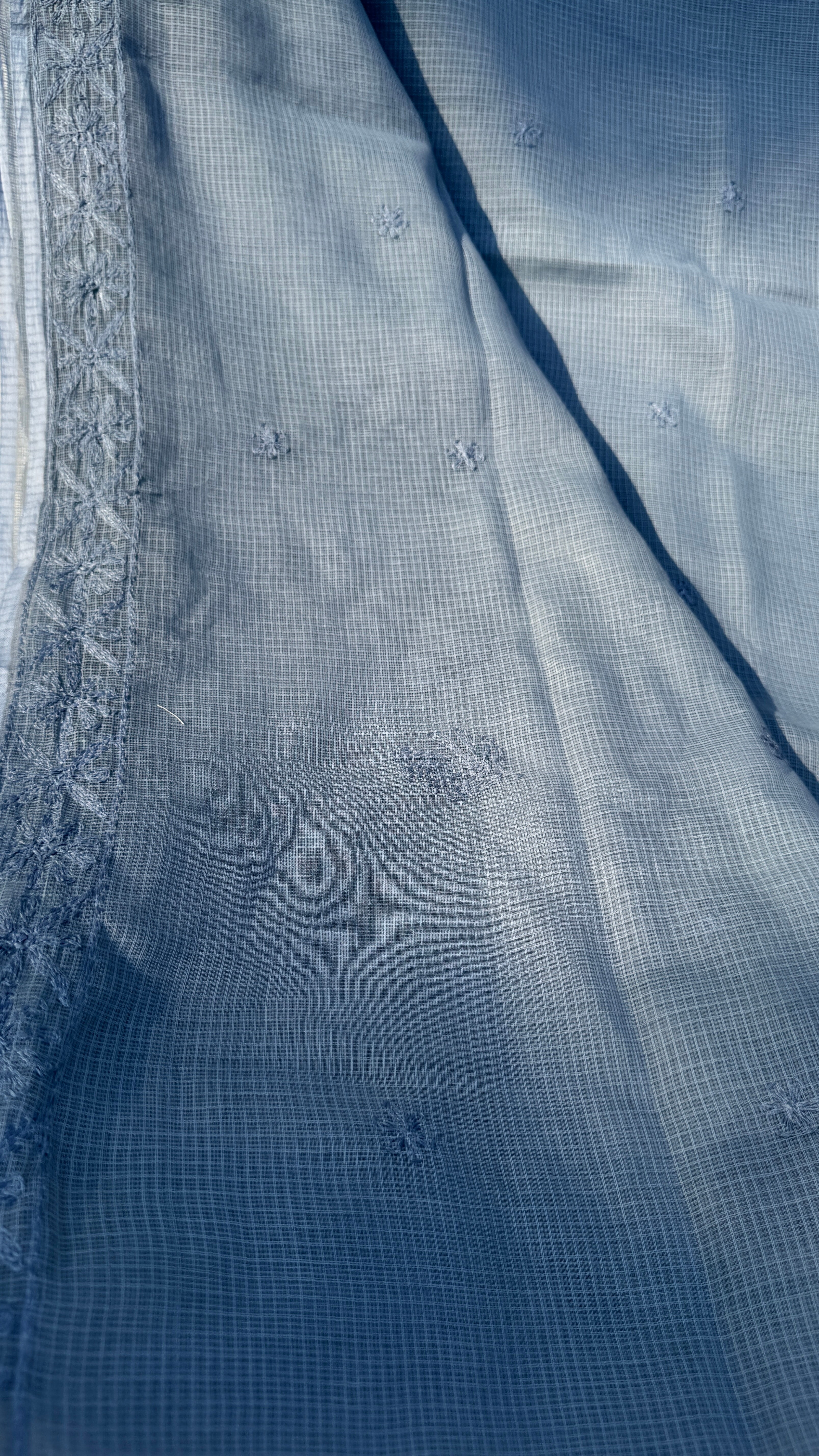 Kota Chikankari saree in Grey