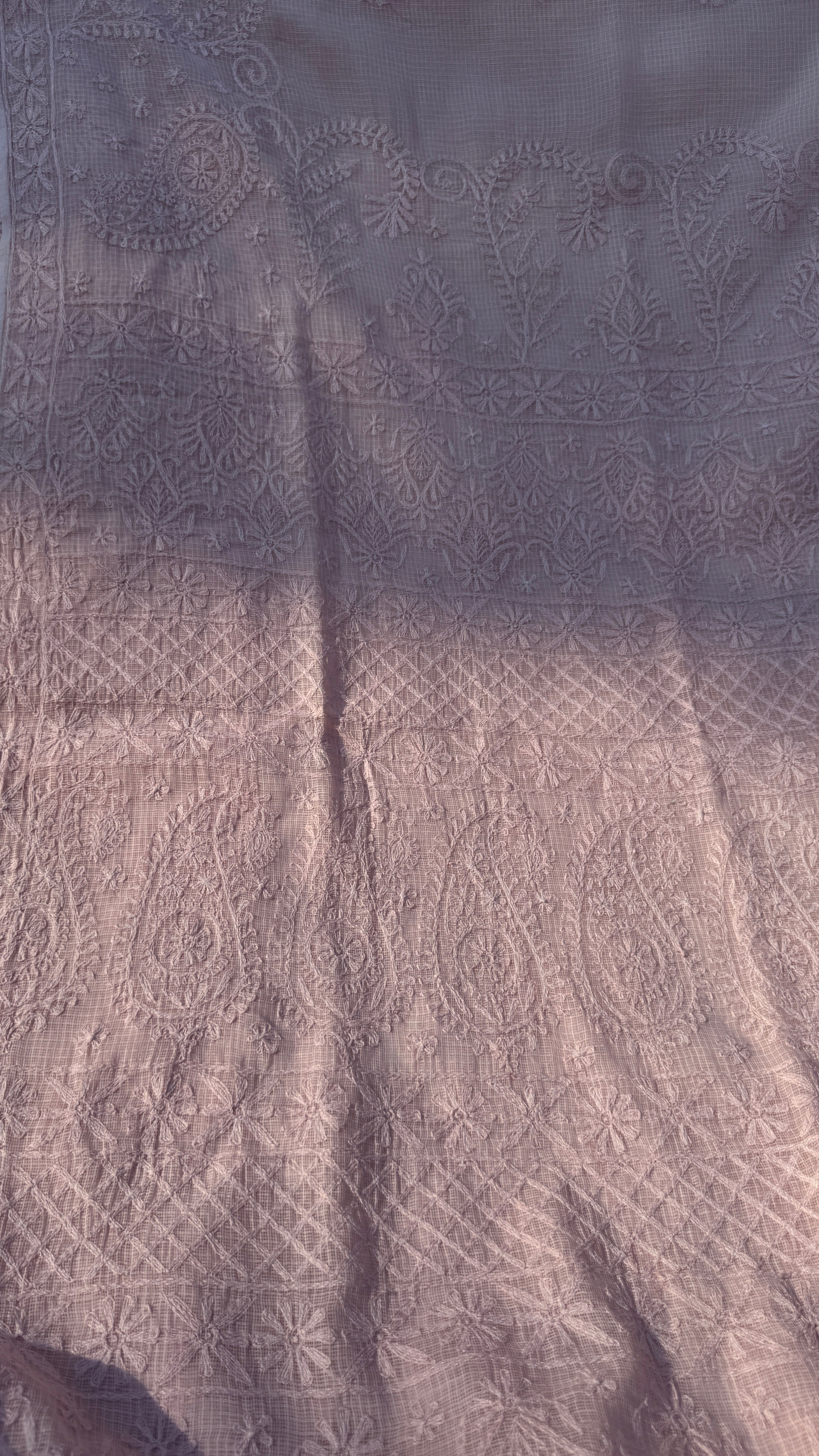 Kota Chikankari saree in Pale Pink