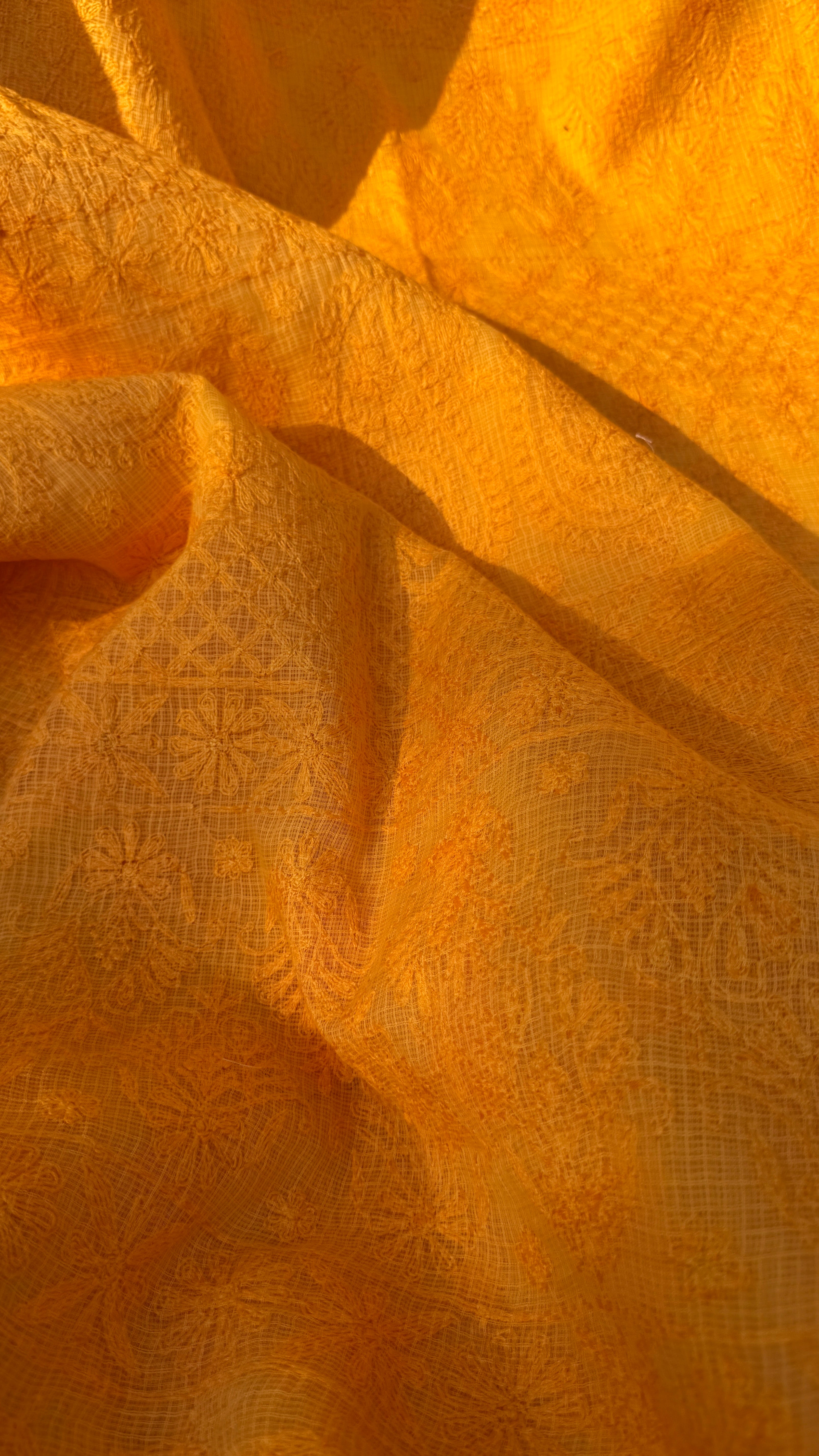 Kota Chikankari saree in Orange