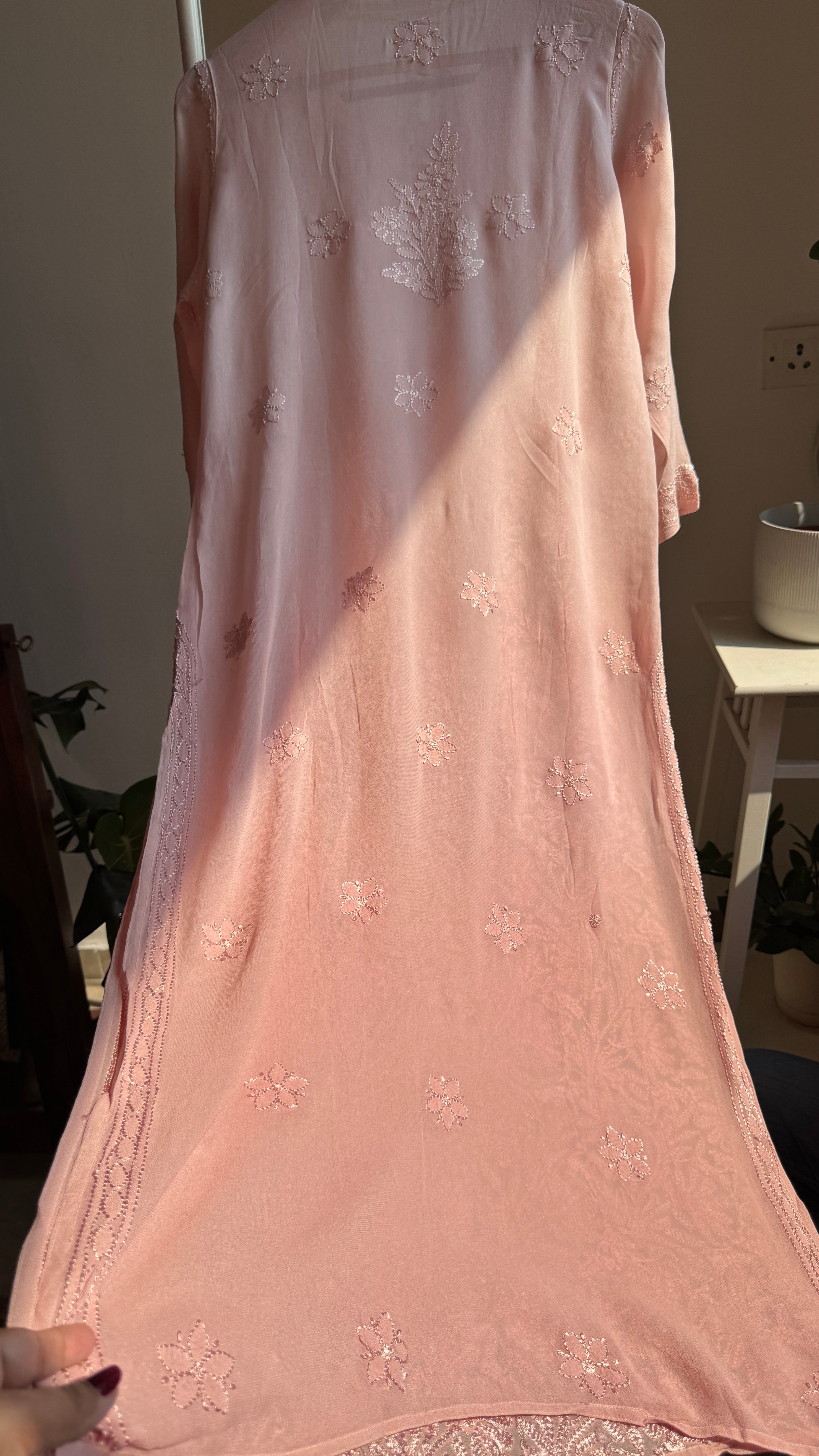 Viscose Kurti - Pale Pink Ombre