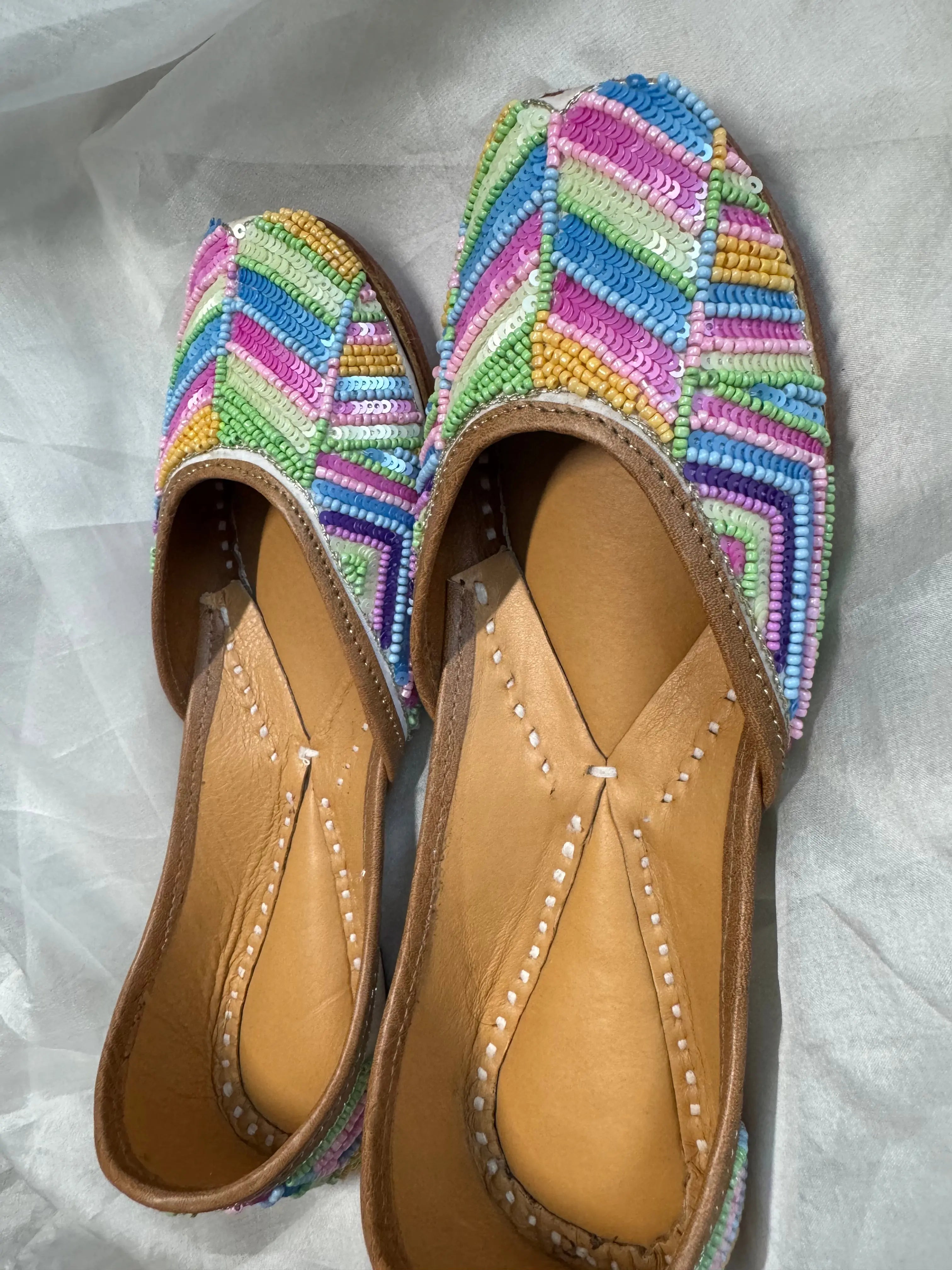 Embellished Hand crafted Mojaris - Candy ARIAA CHIKANKARI