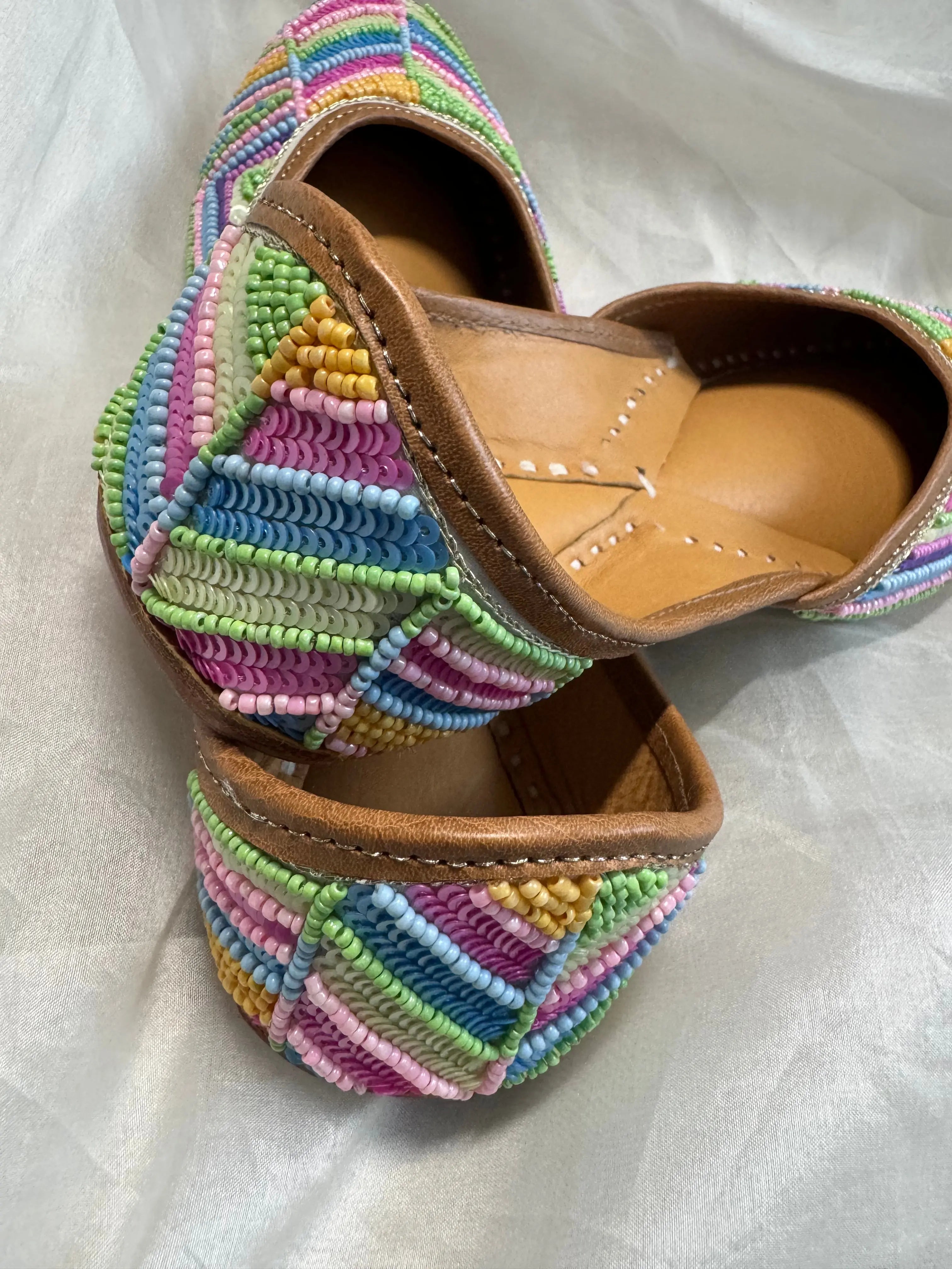 Embellished Hand crafted Mojaris - Candy ARIAA CHIKANKARI