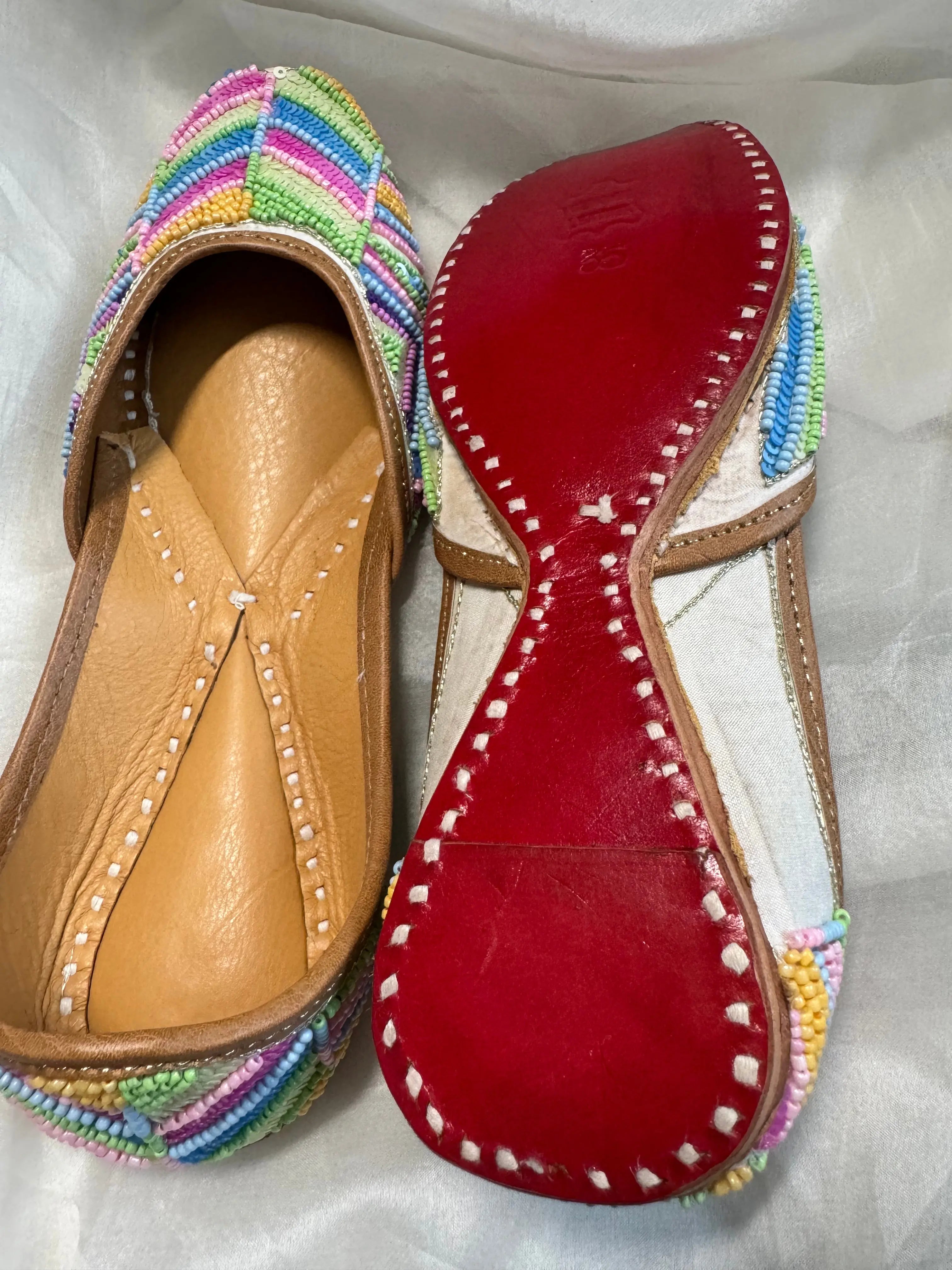 Embellished Hand crafted Mojaris - Candy ARIAA CHIKANKARI