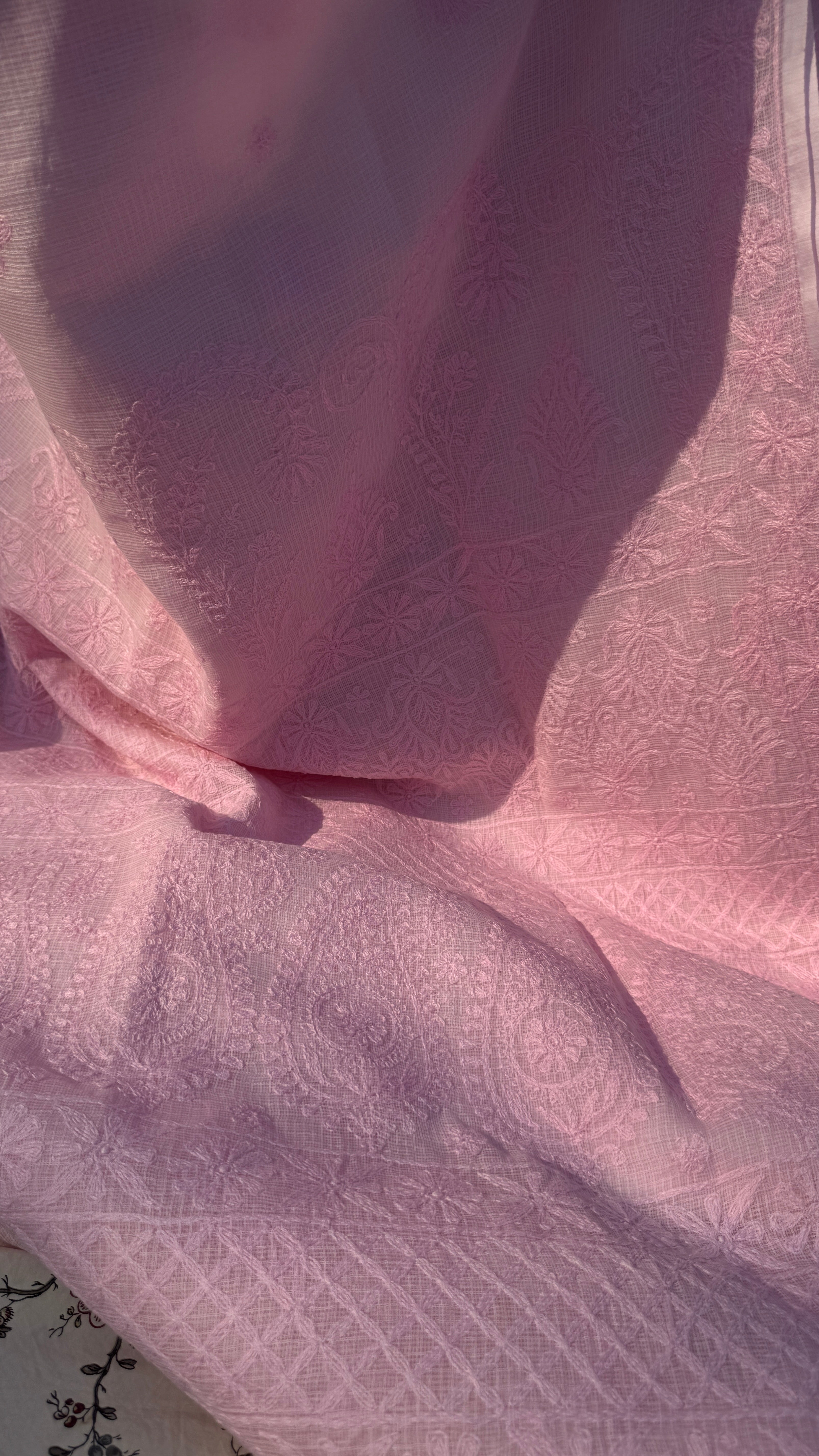 Kota Chikankari saree in Pink