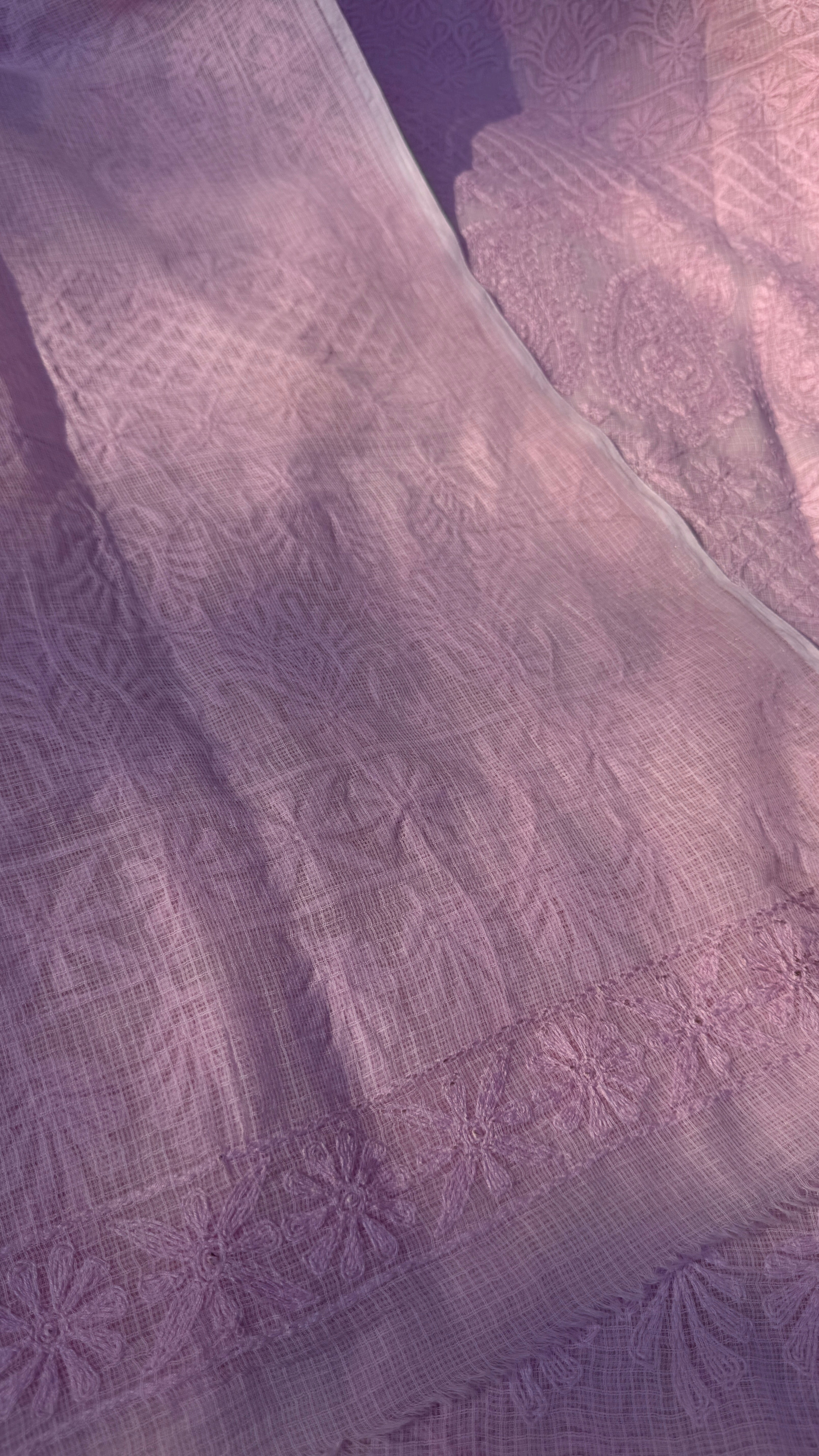 Kota Chikankari saree in Pink