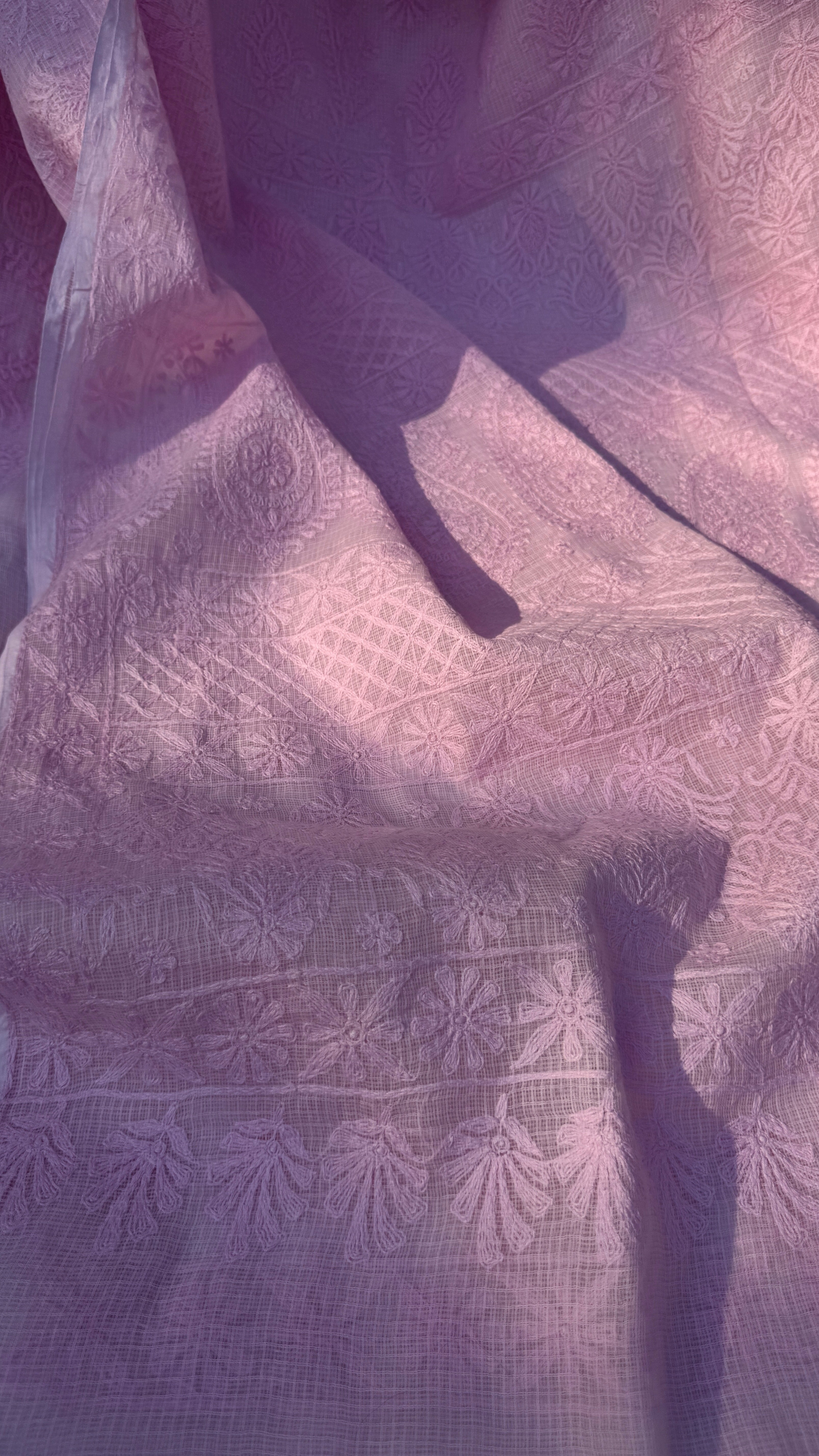Kota Chikankari saree in Pink