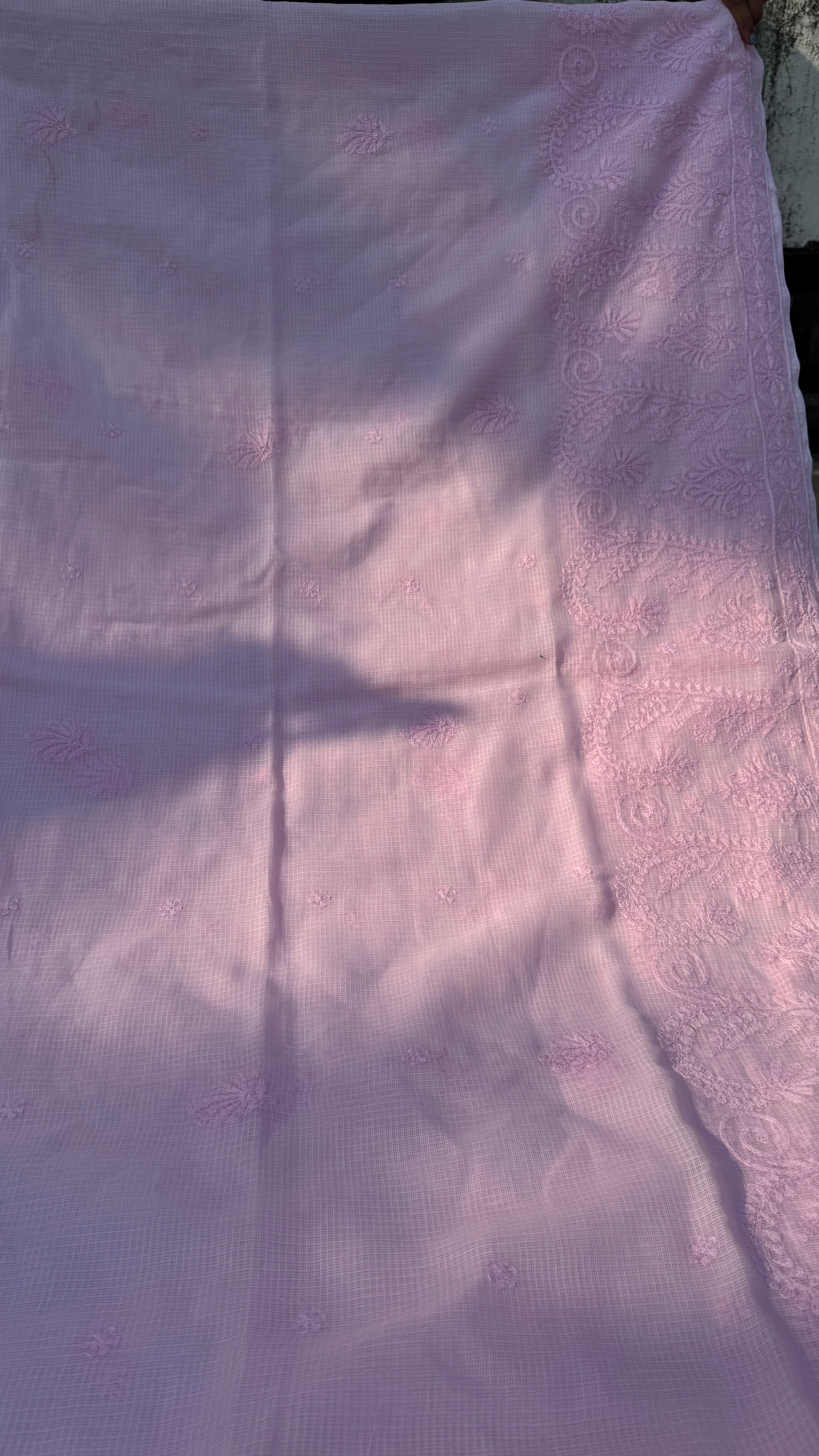 Kota Chikankari saree in Pink