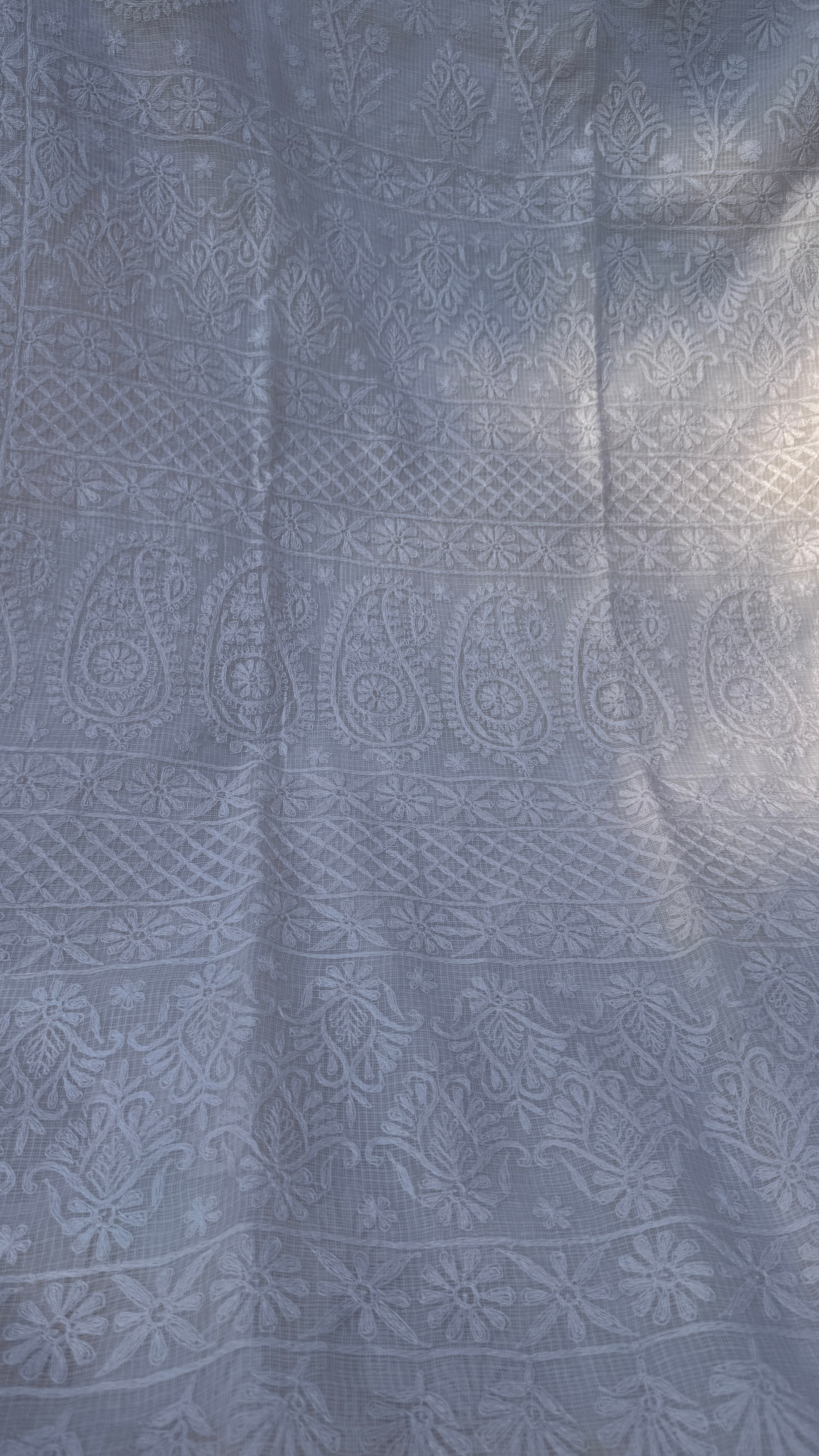 Kota Chikankari saree in Pale Pink