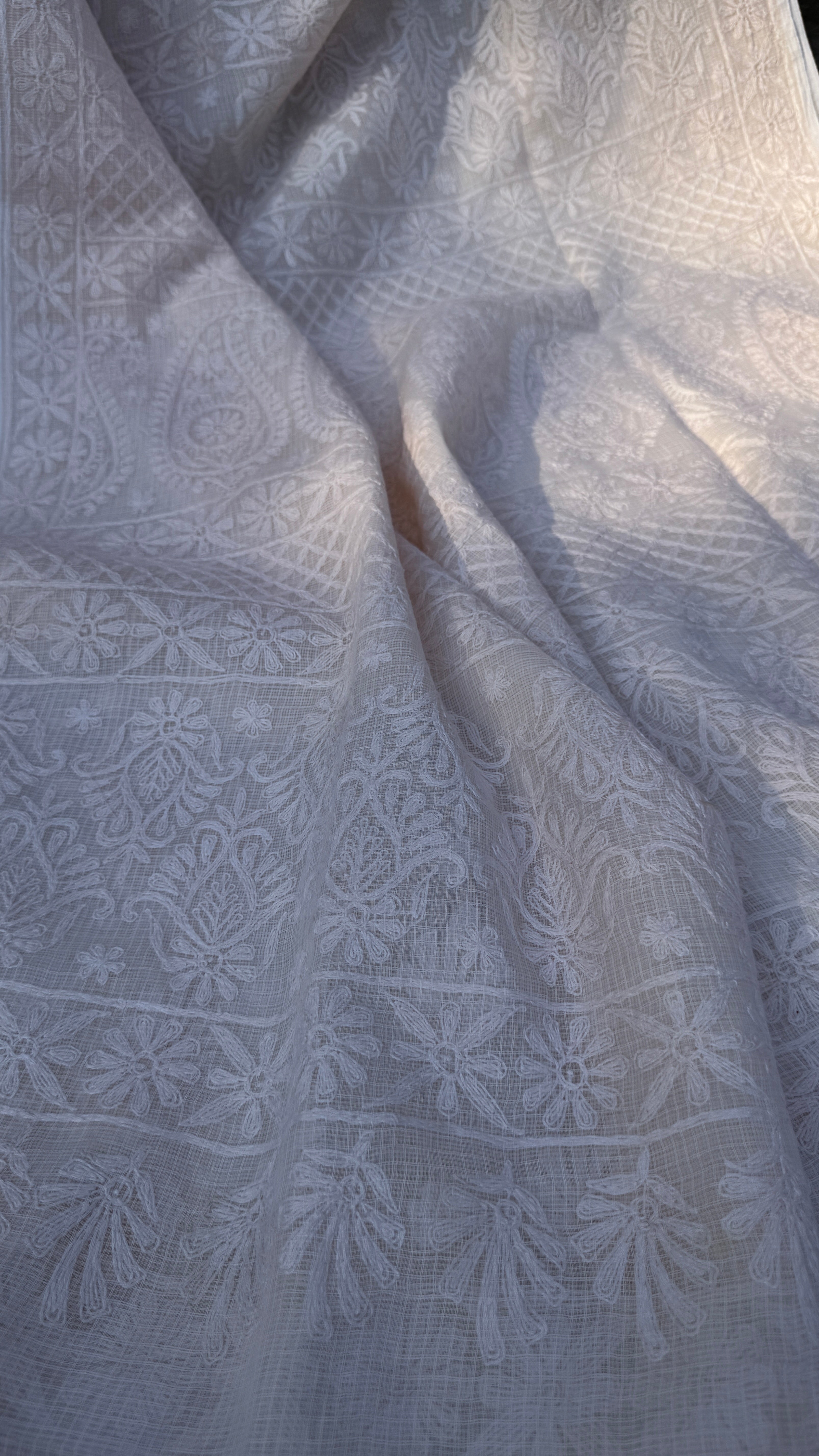 Kota Chikankari saree in Pale Pink