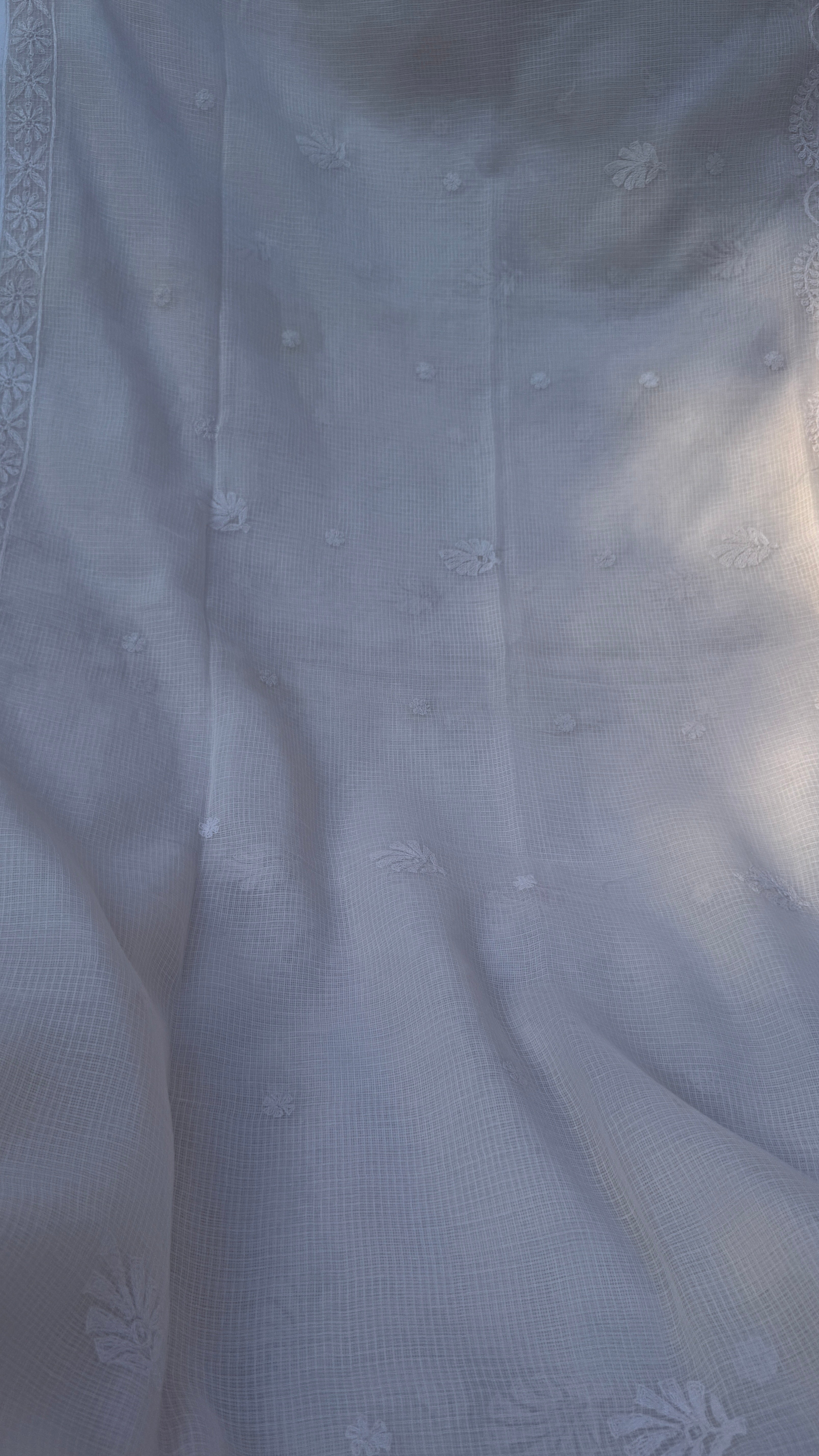 Kota Chikankari saree in Pale Pink