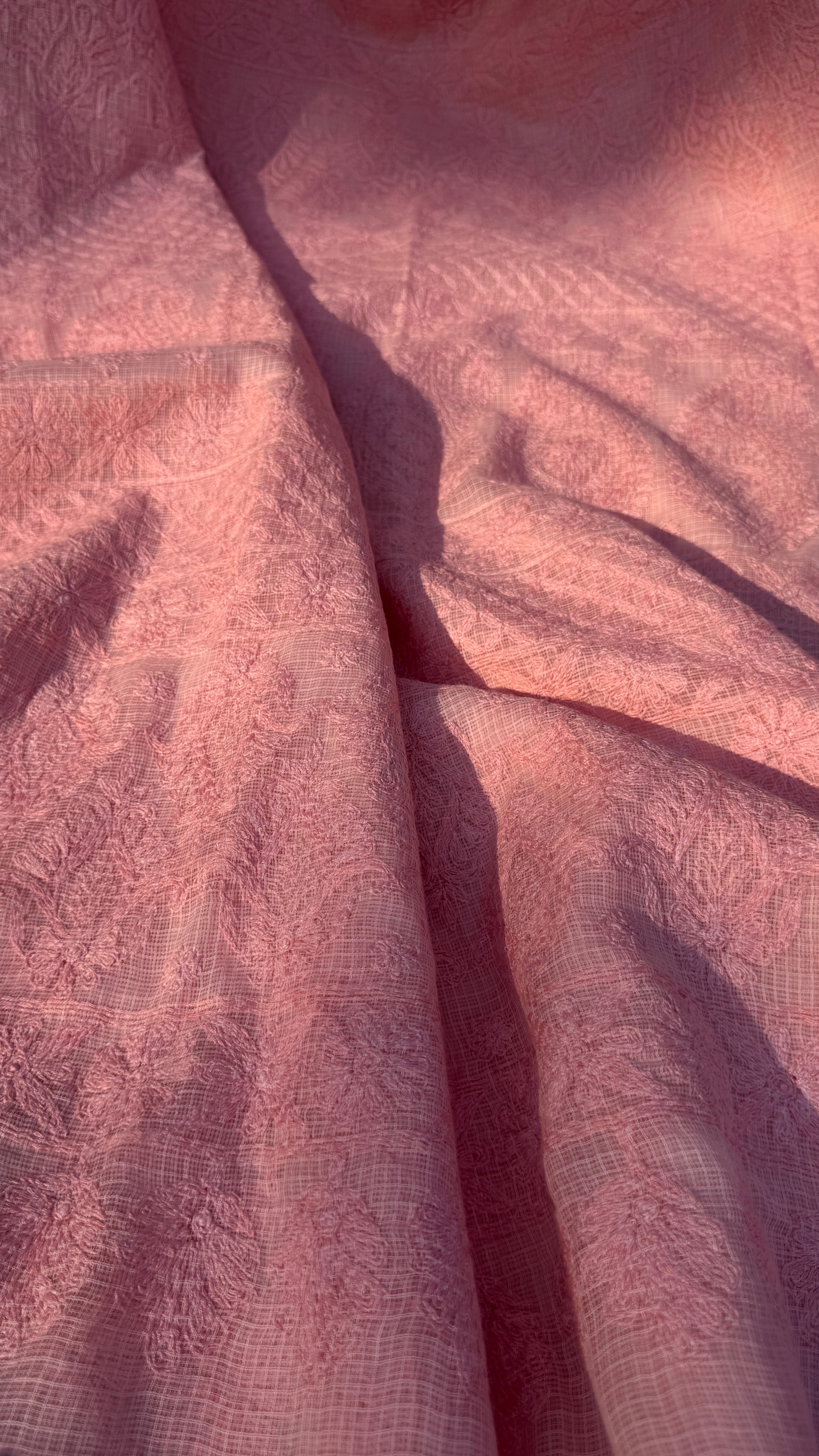 Kota Chikankari saree in Pink