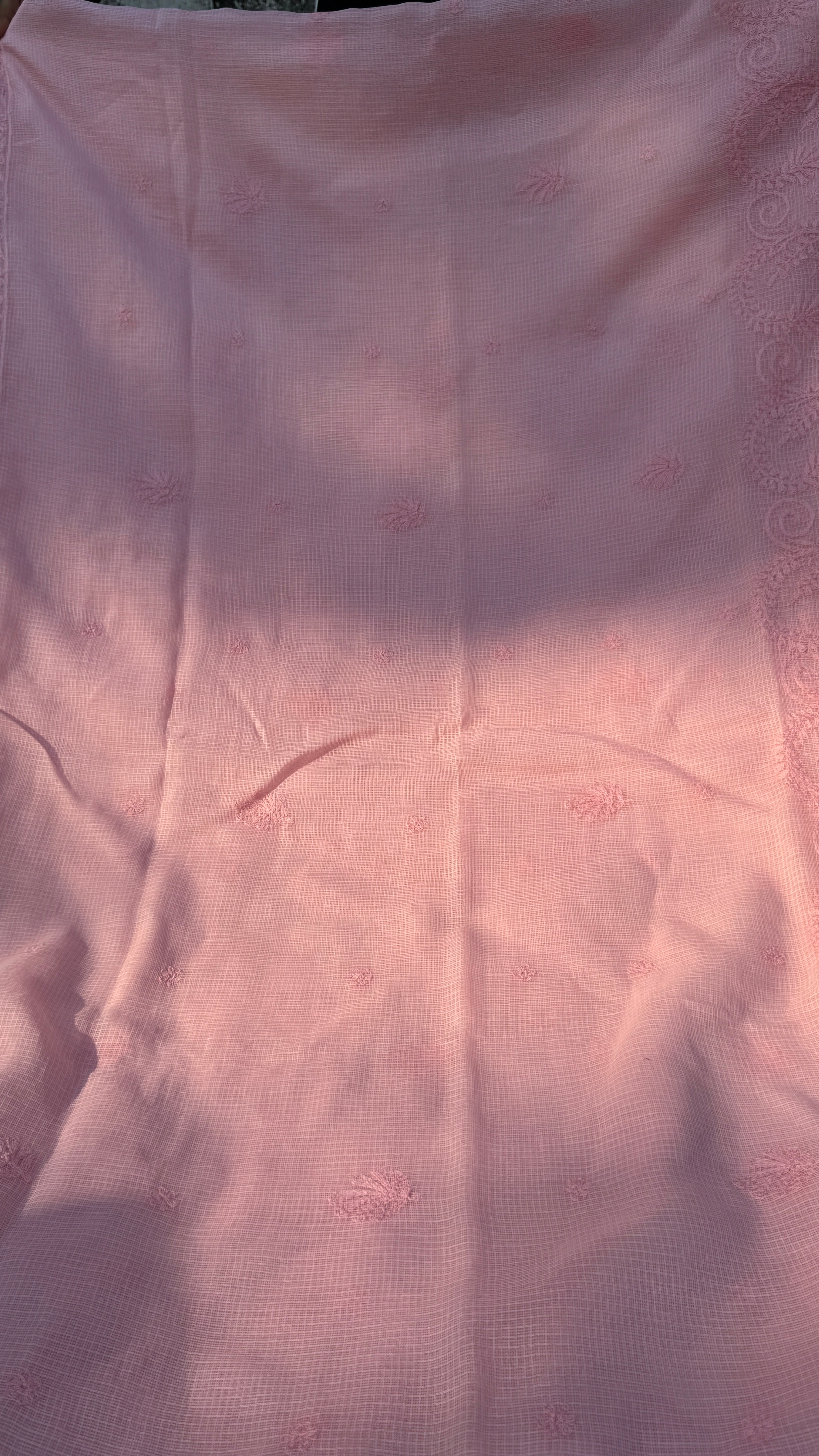 Kota Chikankari saree in Pink