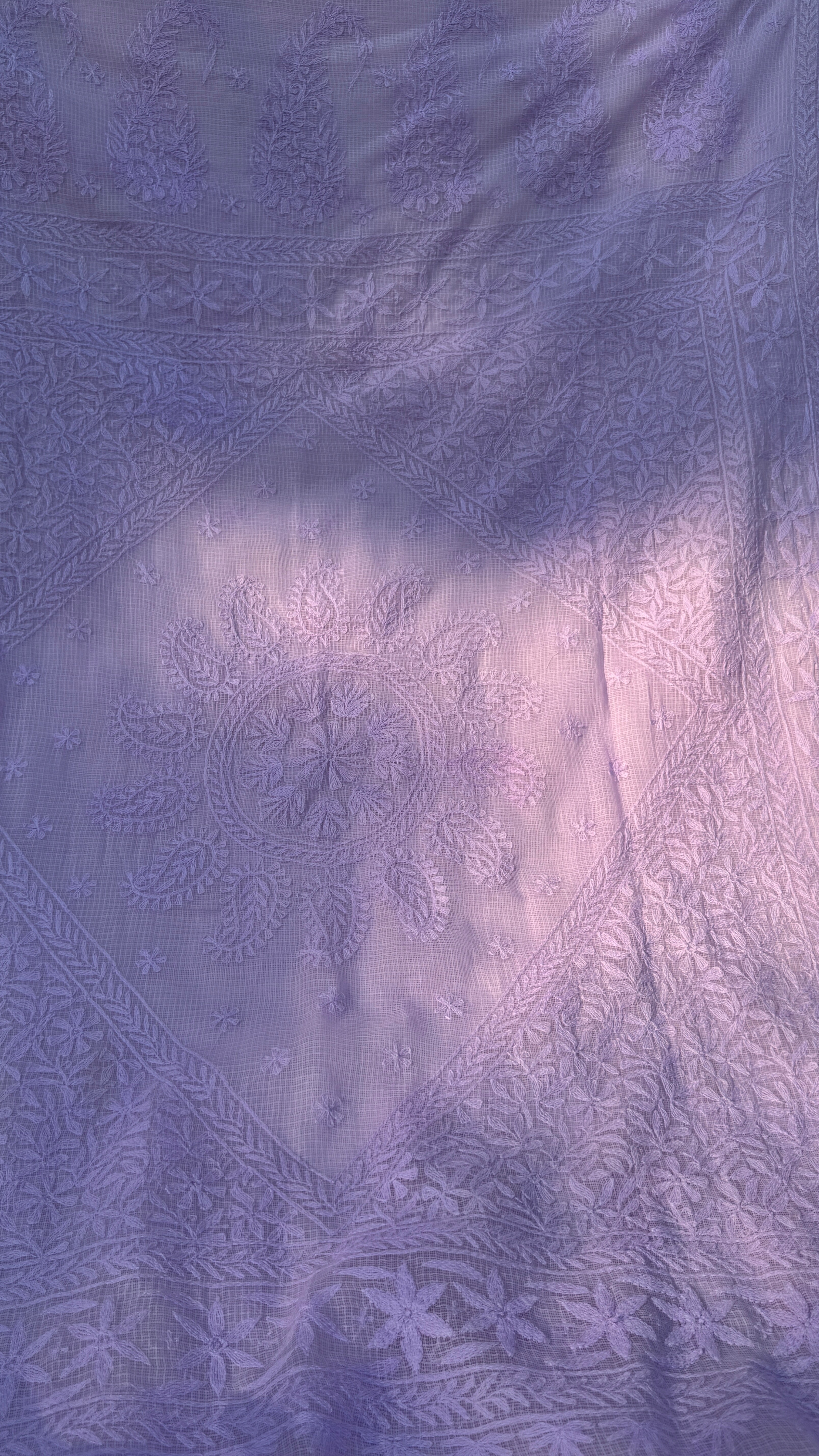 Kota Chikankari saree in Lilac