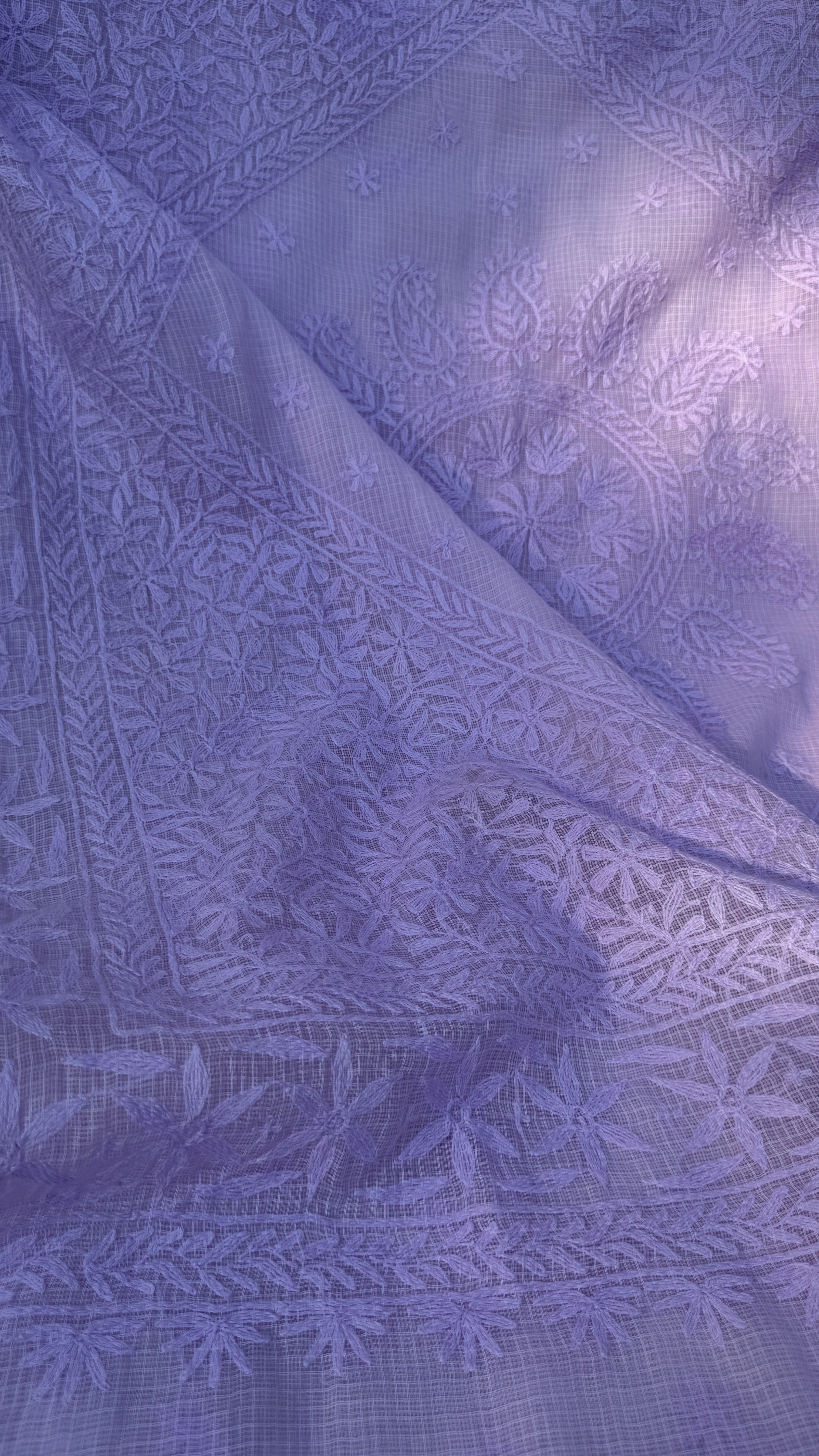 Kota Chikankari saree in Lilac