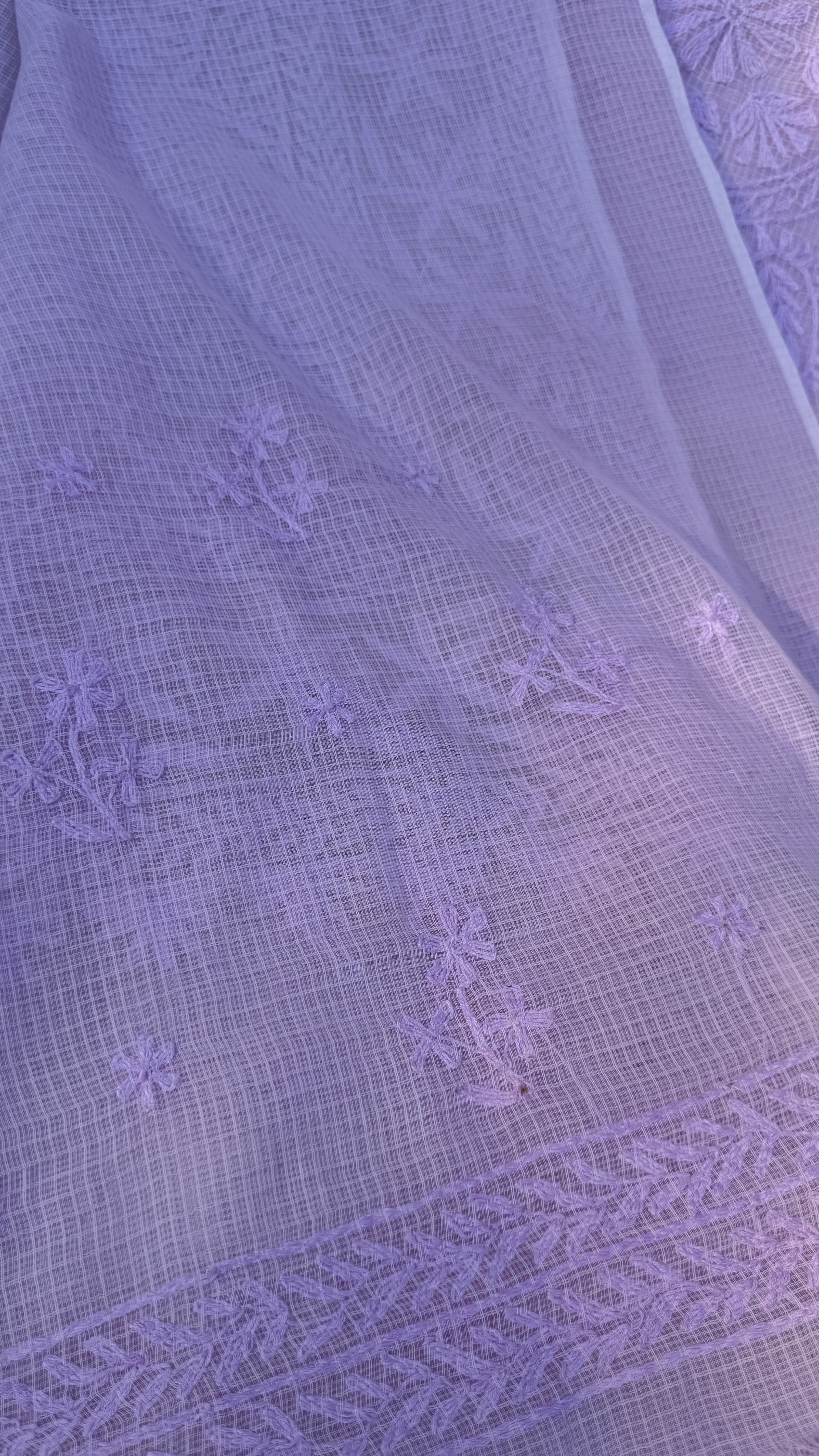 Kota Chikankari saree in Lilac