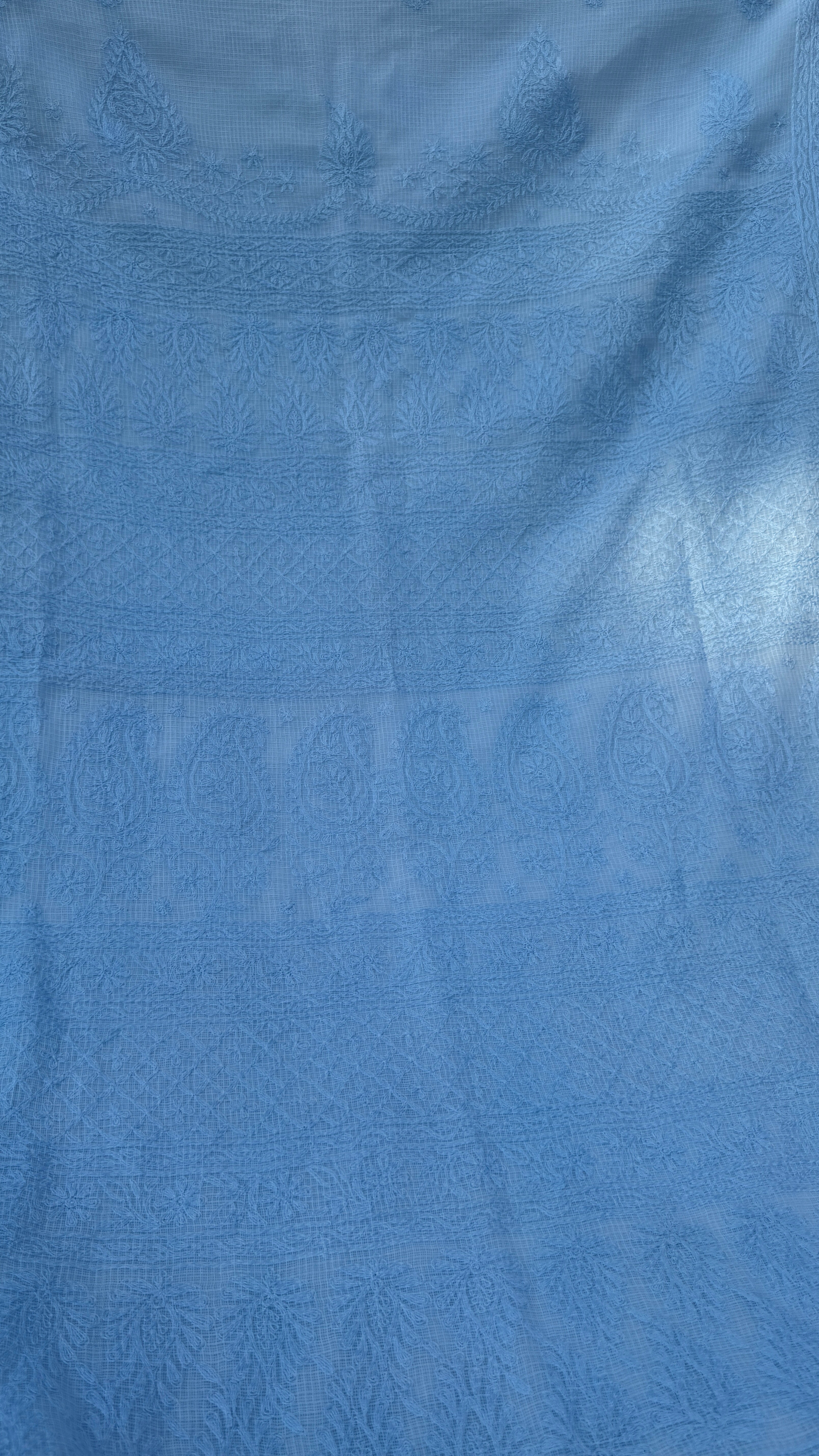 Kota Chikankari saree in Blue