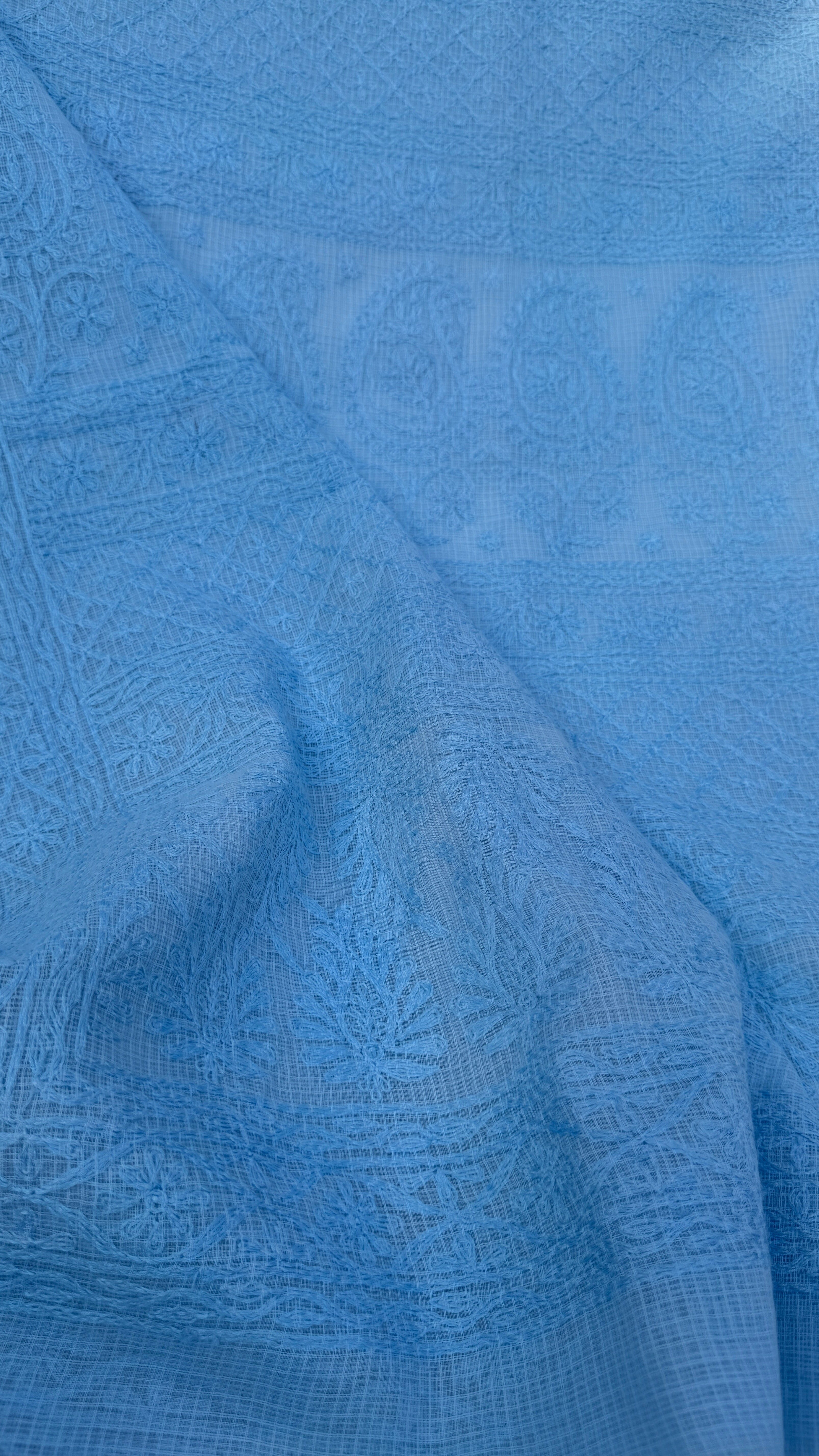 Kota Chikankari saree in Blue