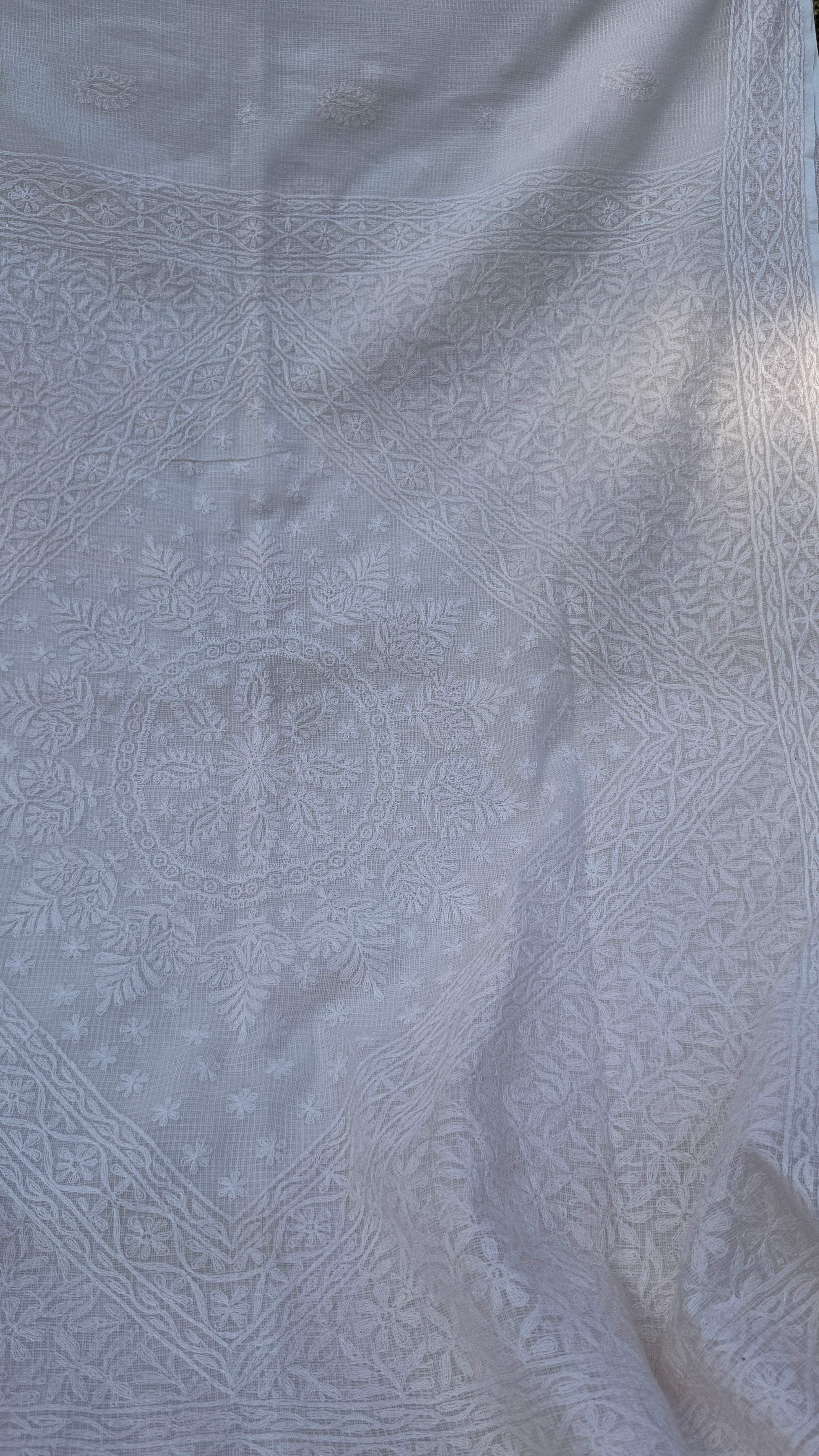 Kota Chikankari saree in Pale Pink