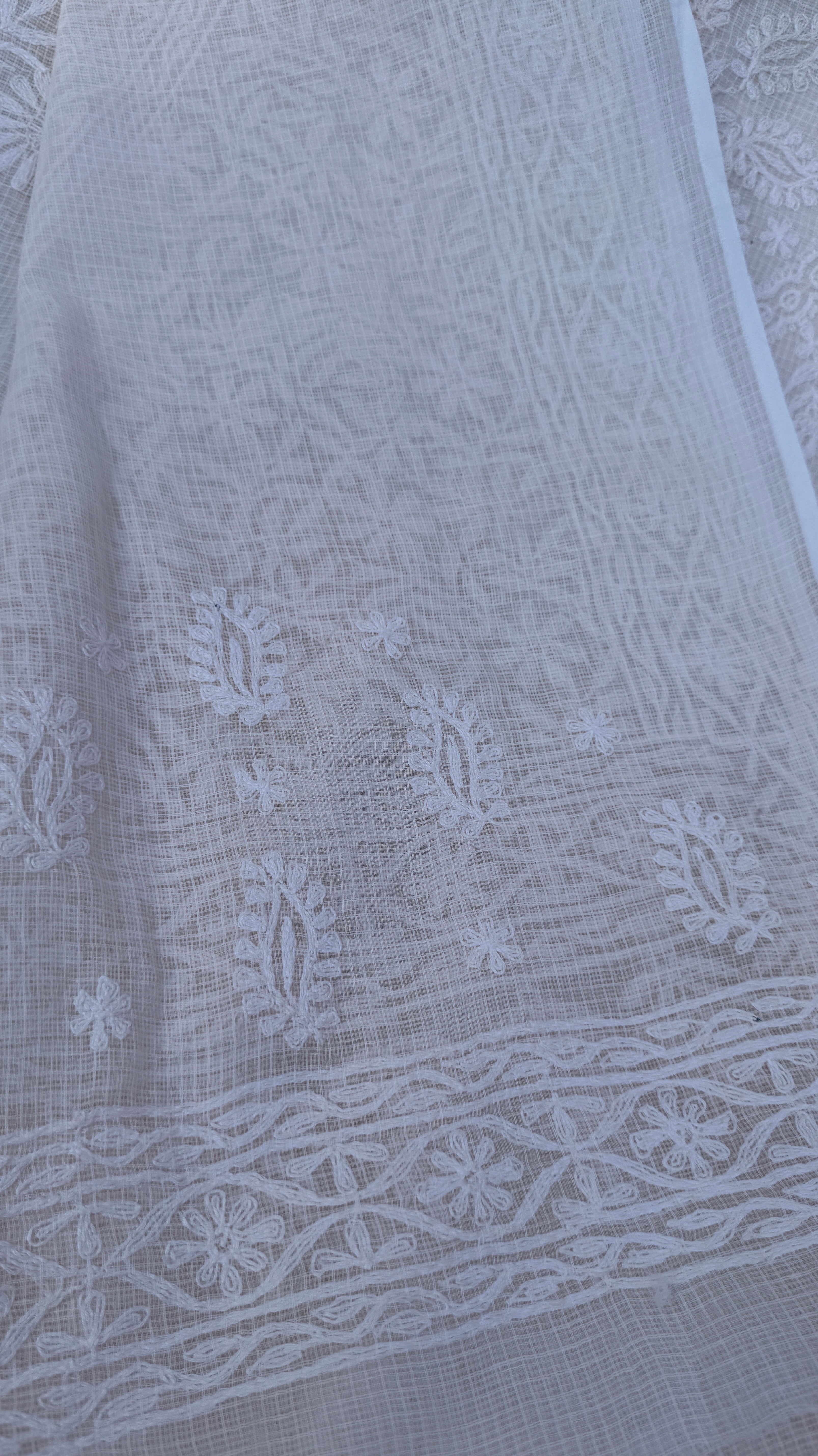 Kota Chikankari saree in Pale Pink