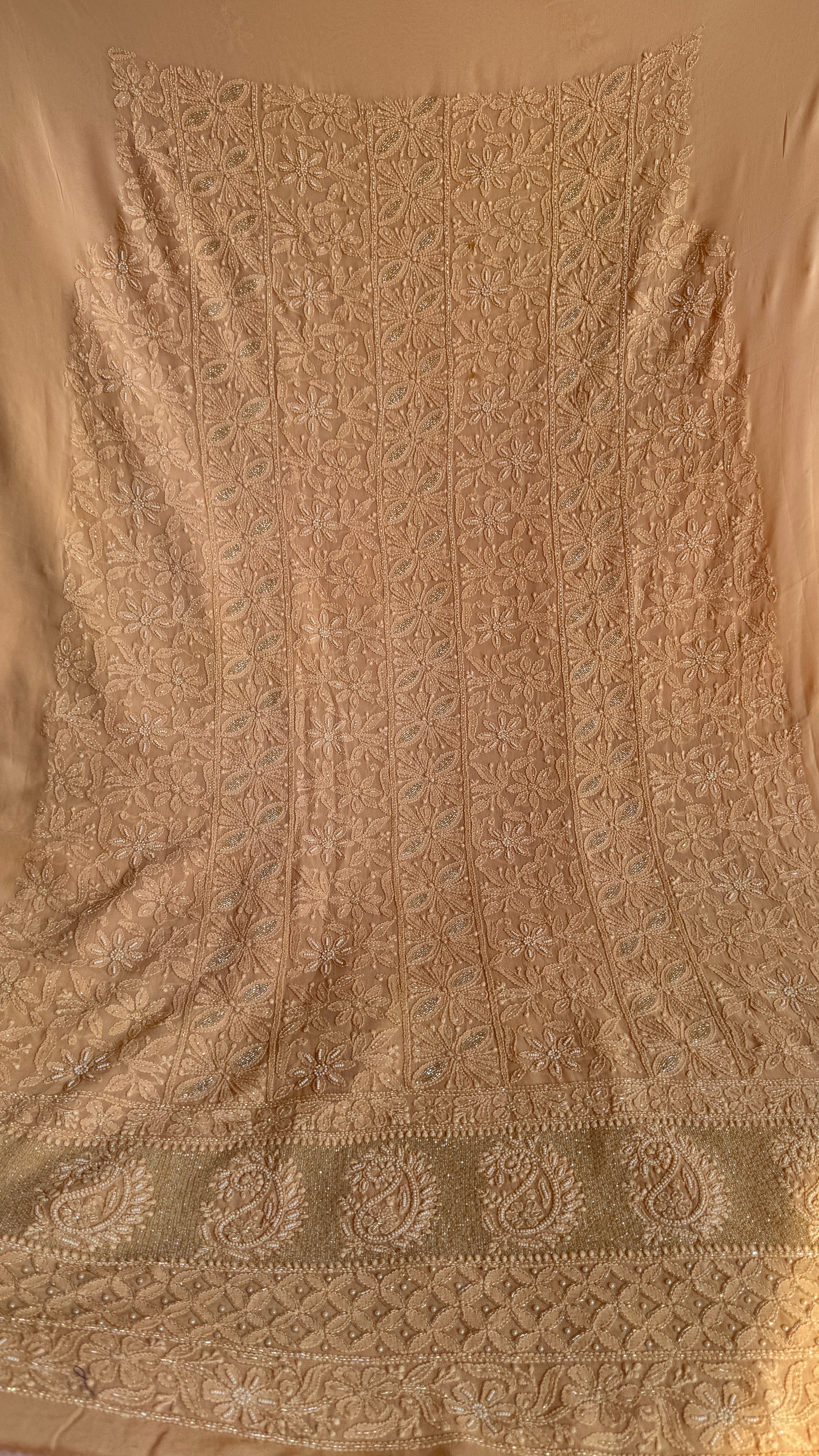 Viscose Length with Dupatta - Beige