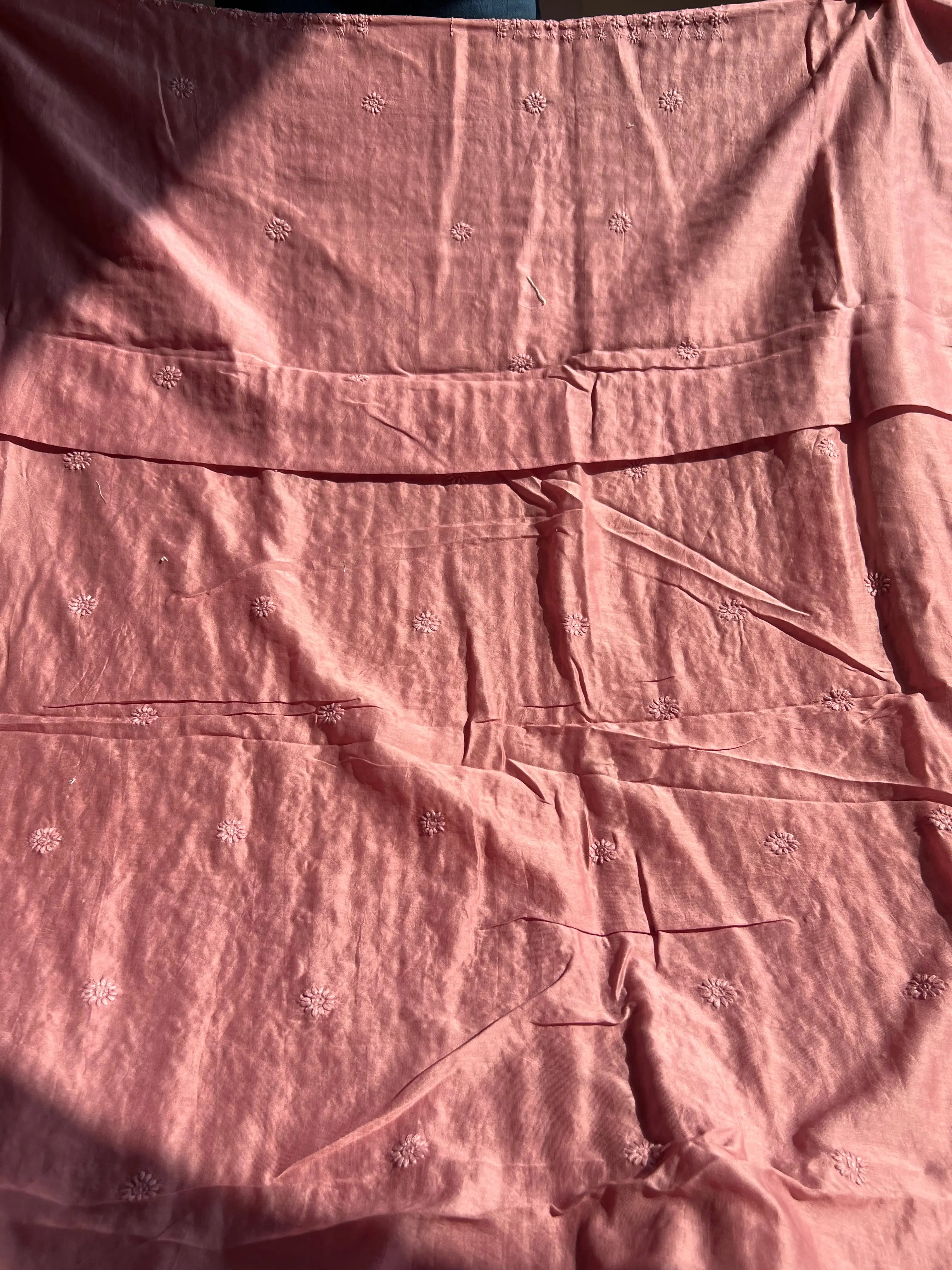 Chanderi Chikankari Kurta Length - Mens- Rosewood ARIAA CHIKANKARI