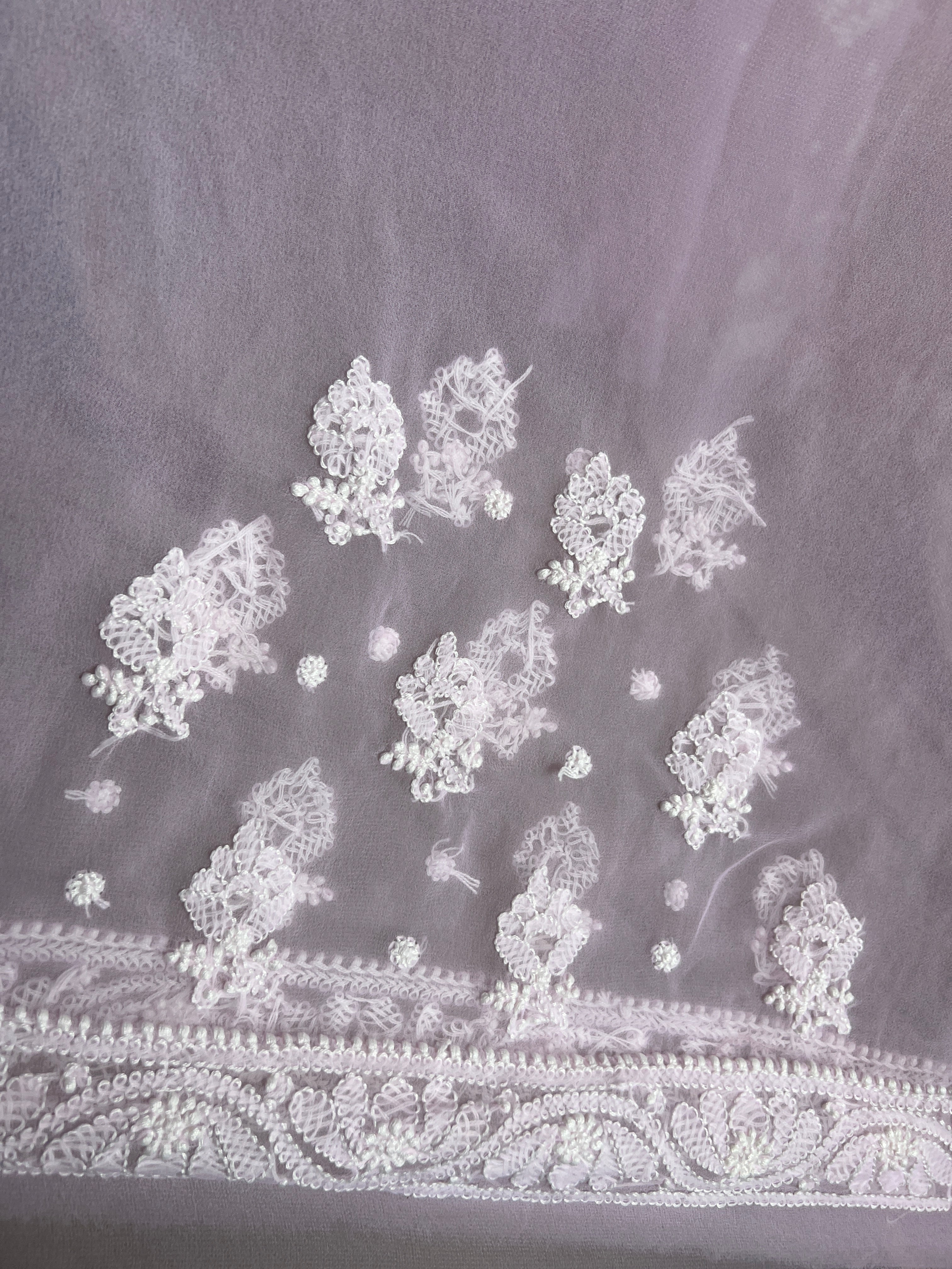 Georgette Chikankari saree in Pink ARIAA CHIKANKARI