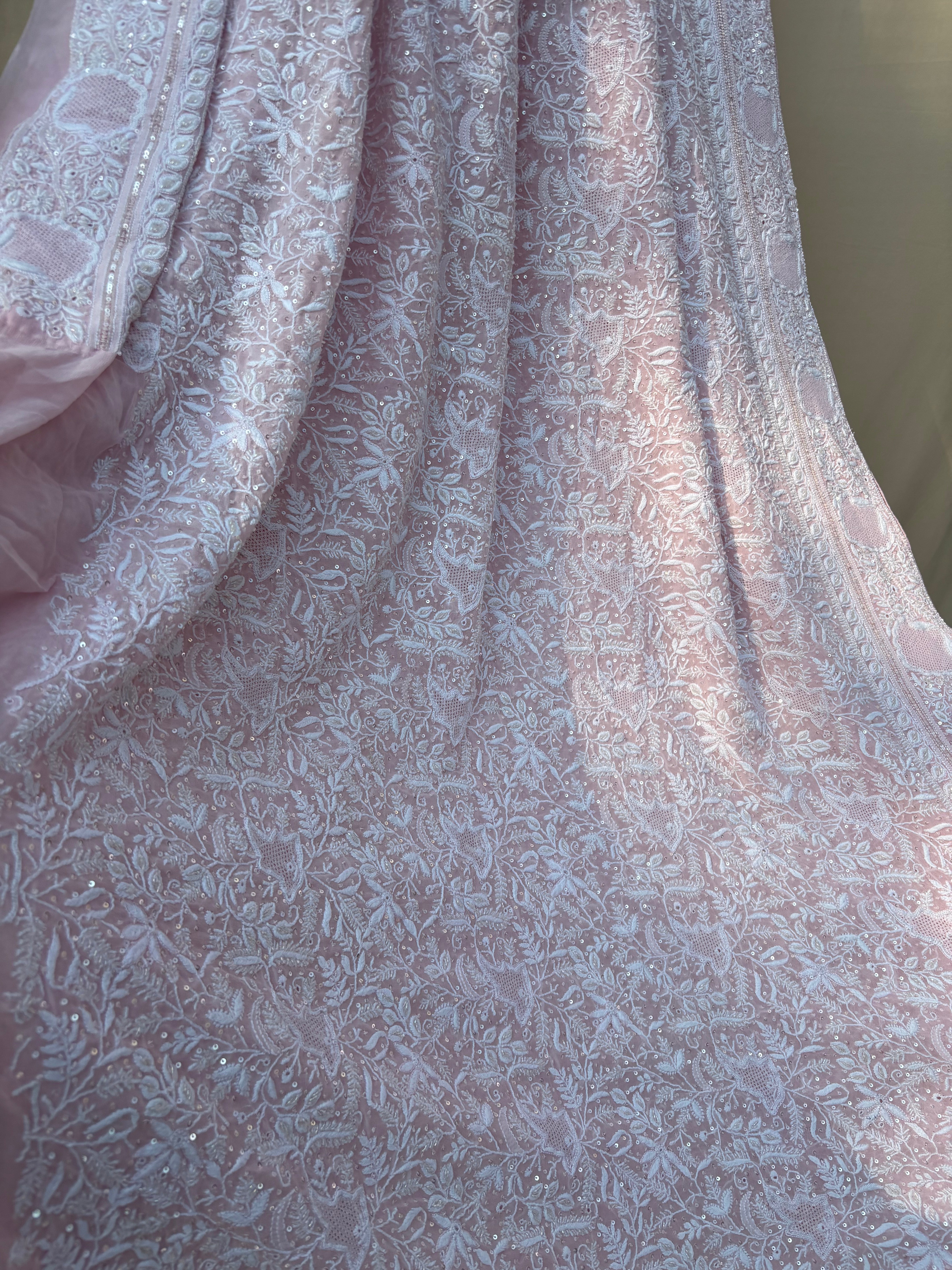 Pure Georgette Chikankari Saree