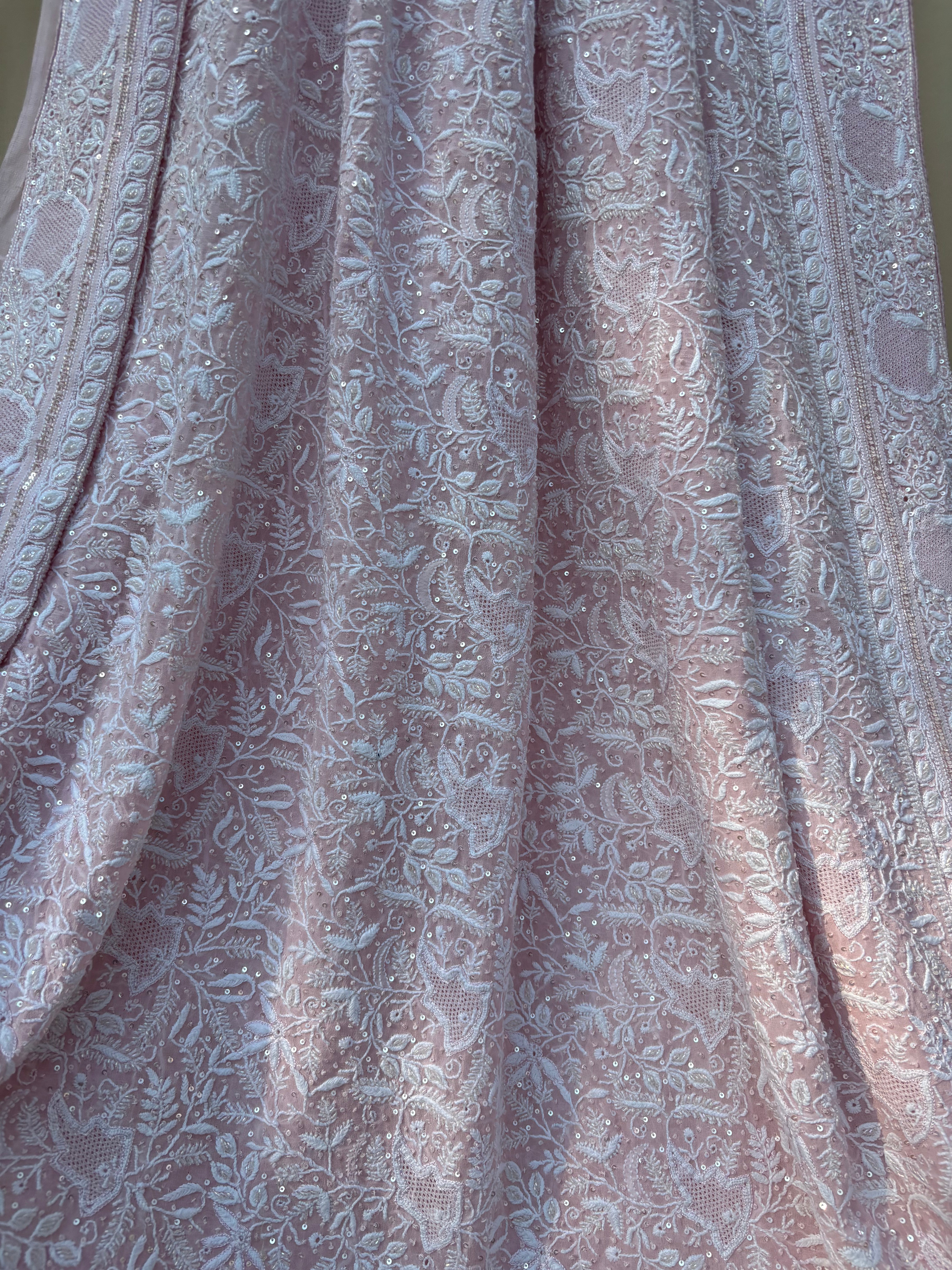 Pure Georgette Chikankari Saree