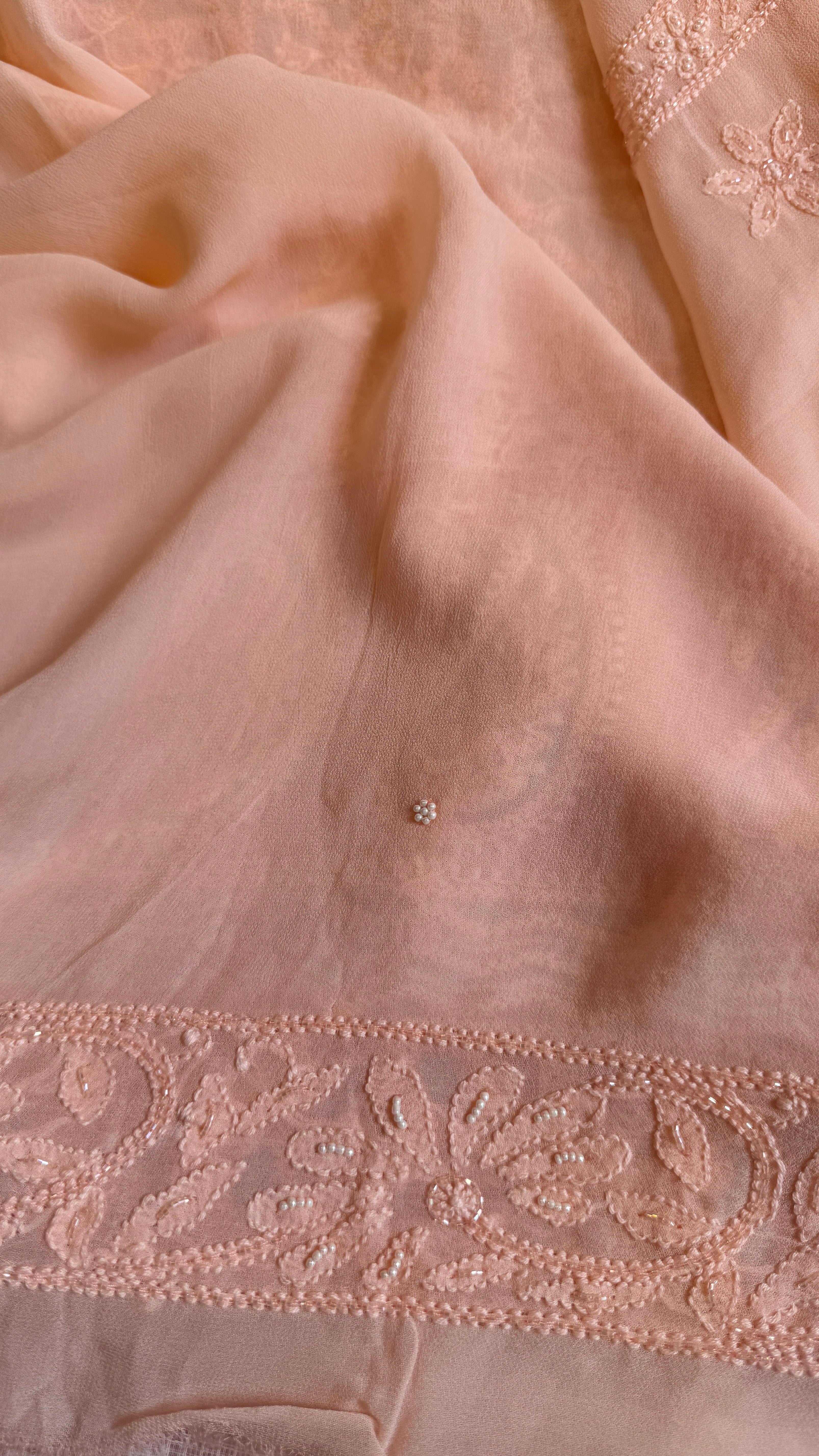 Viscose Length with Dupatta - Peach