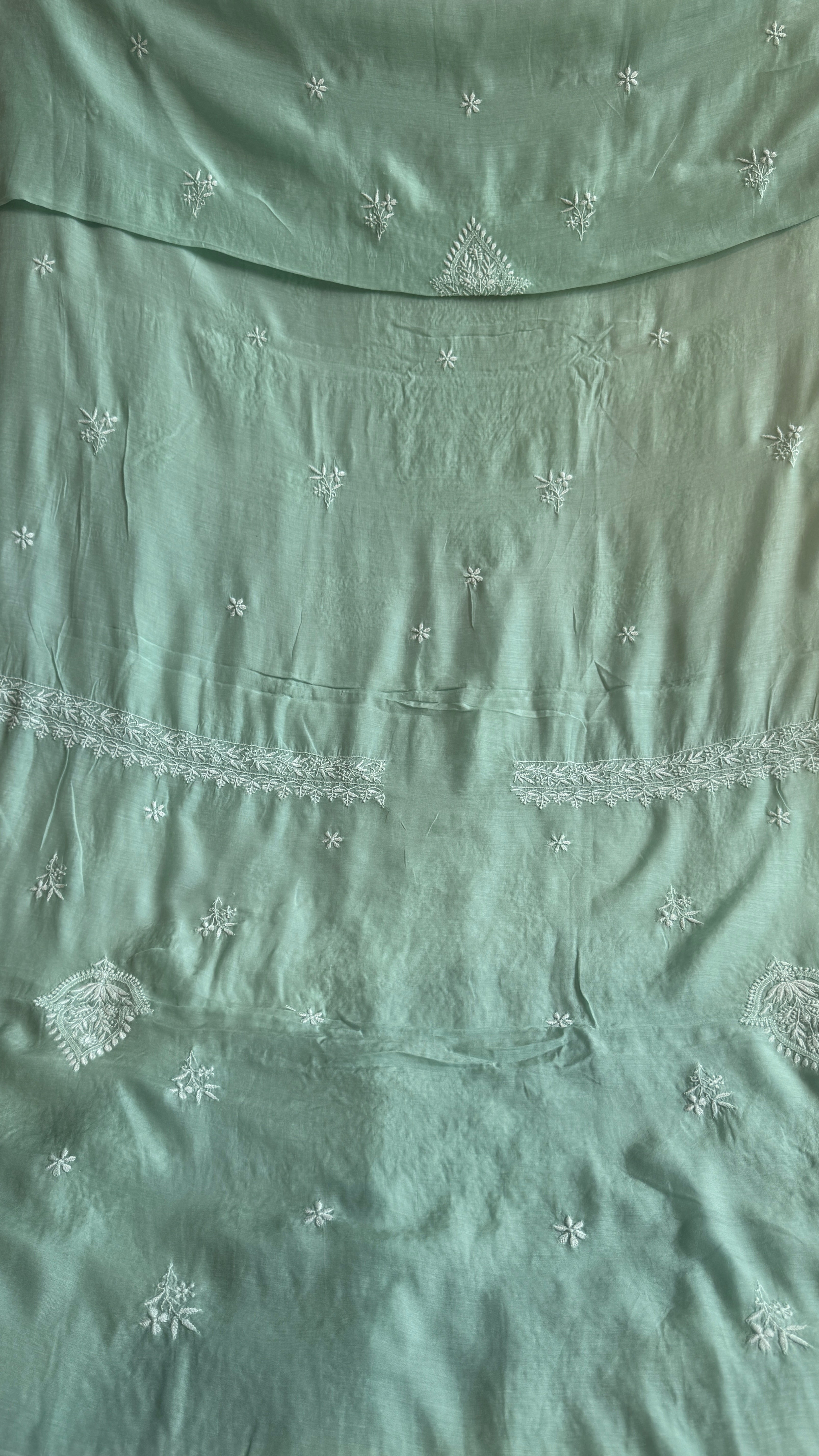 Pure Muslin kurti Length unstitched - Green