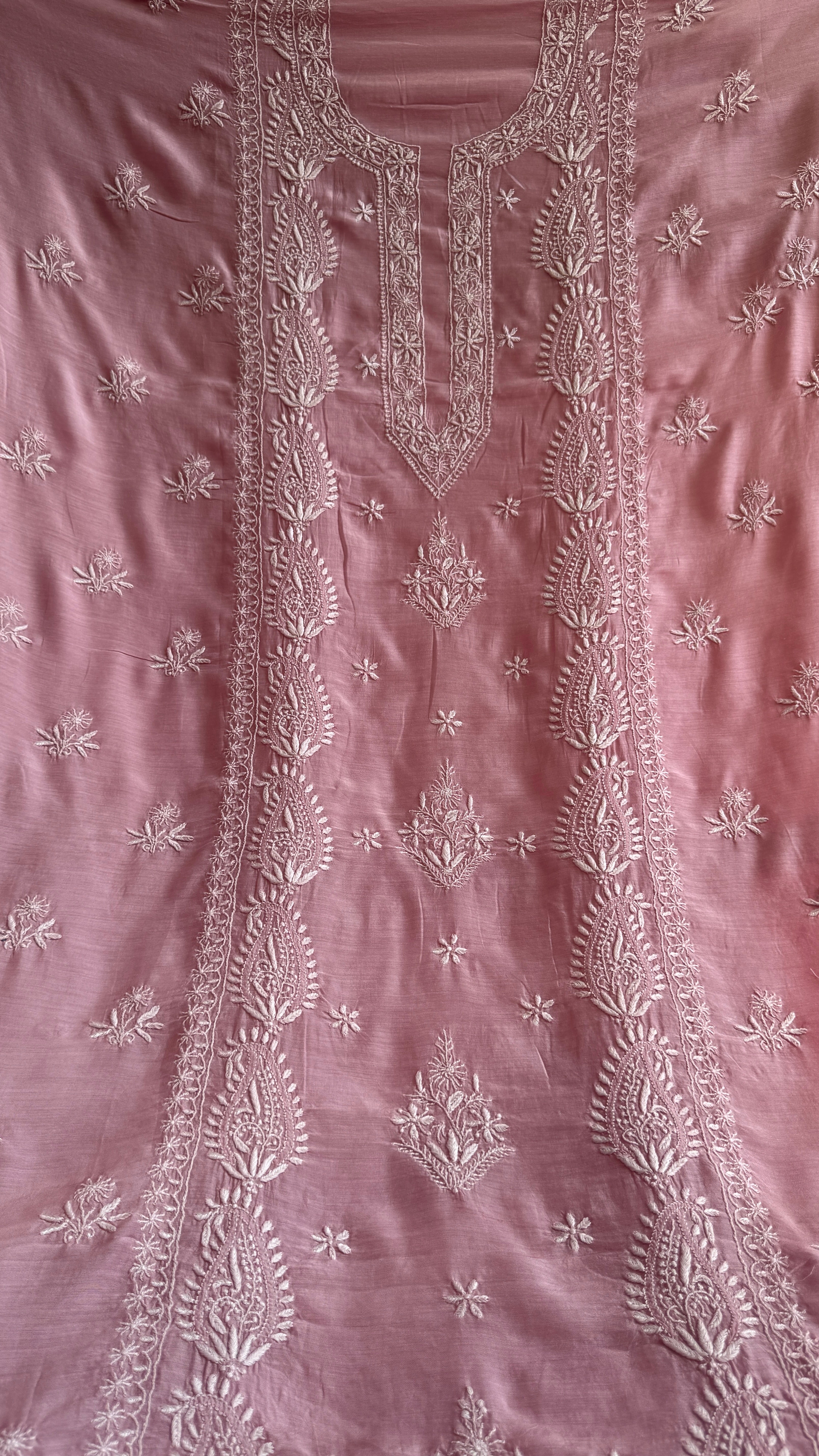 Pure Muslin kurti Length unstitched - Mauve