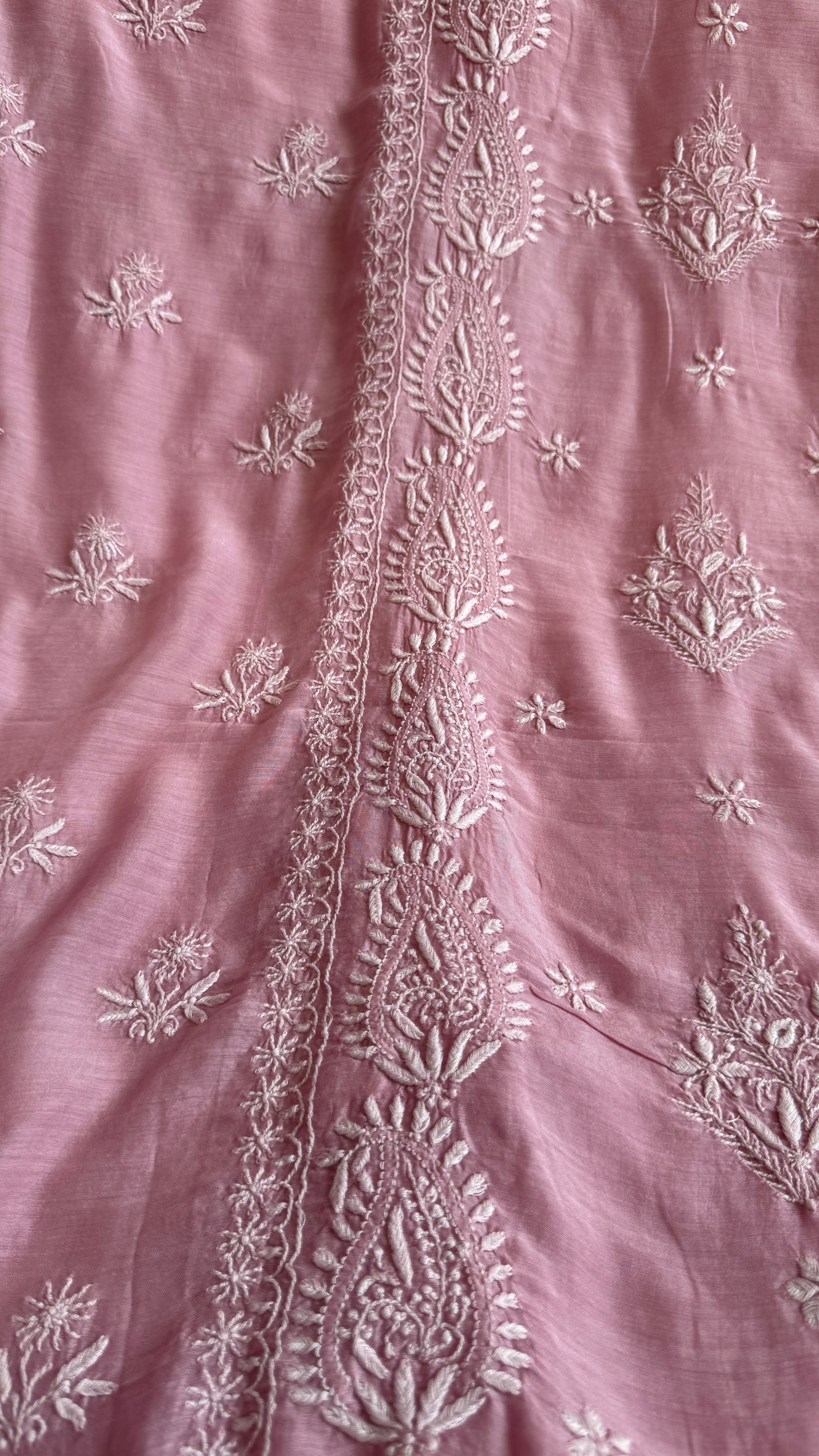 Pure Muslin kurti Length unstitched - Mauve