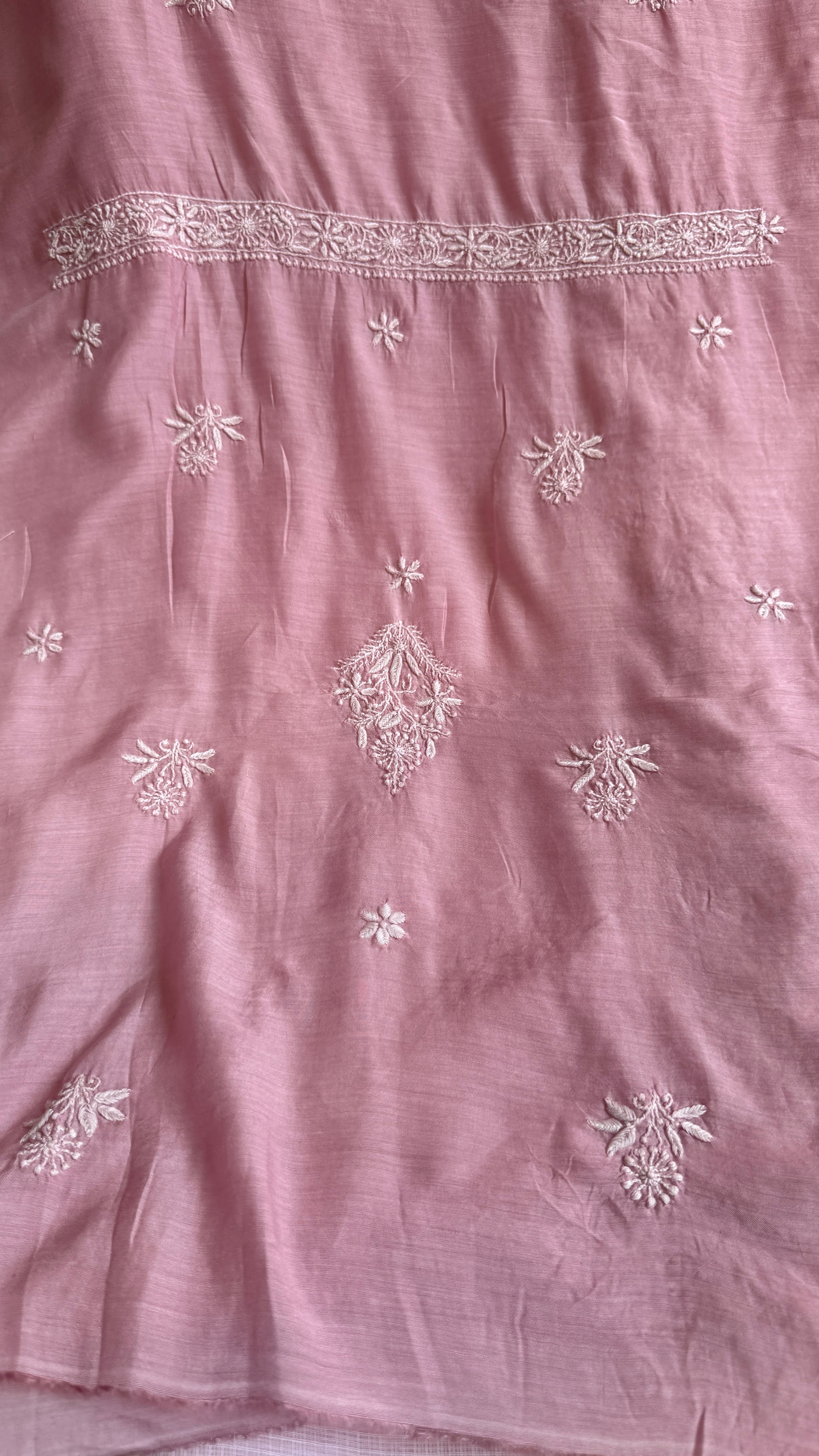 Pure Muslin kurti Length unstitched - Mauve