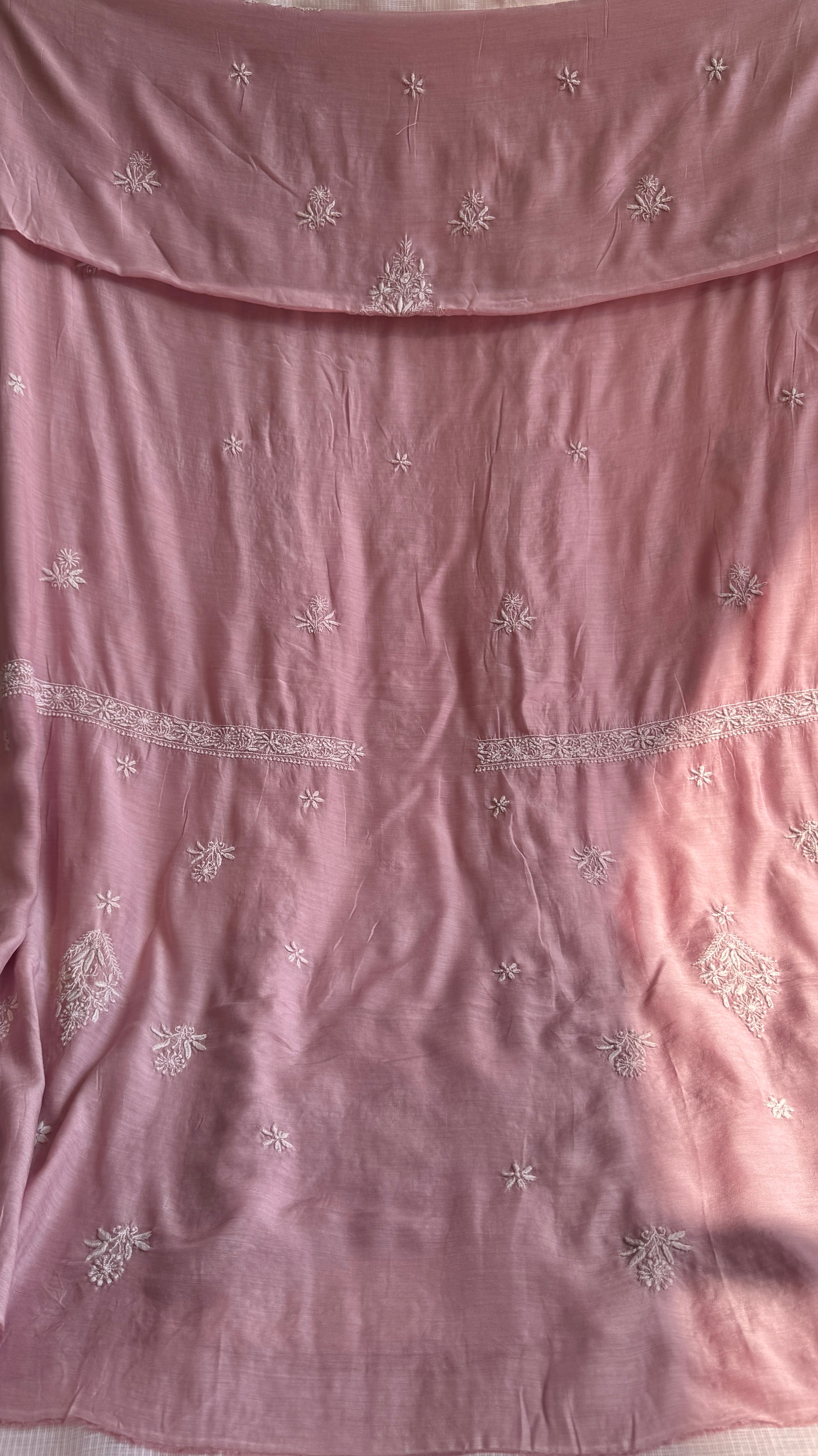 Pure Muslin kurti Length unstitched - Mauve