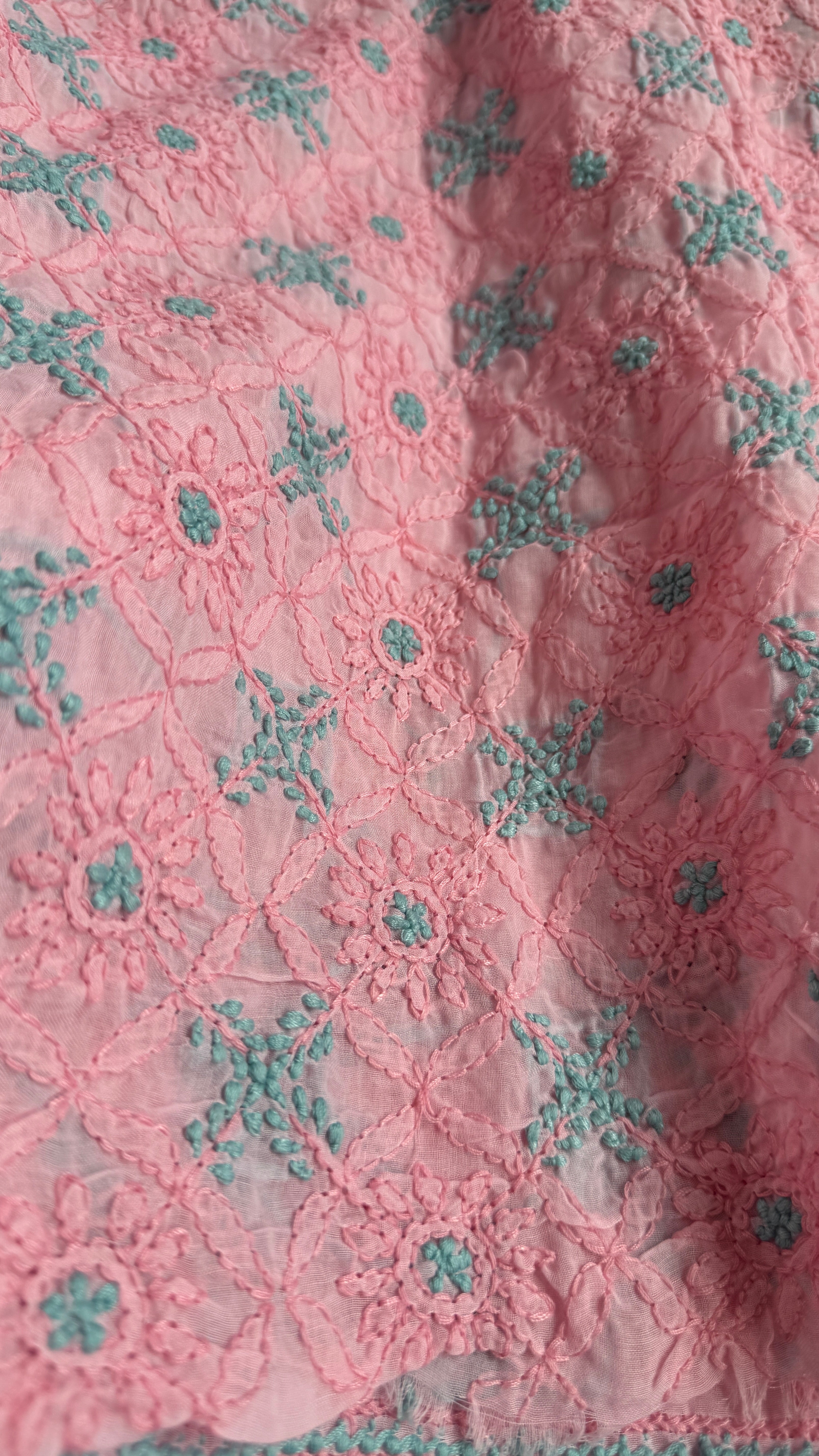 Handcrafted Lucknowi Chikankari Suit Set - Full Jaal - ARIAA CHIKANKARI