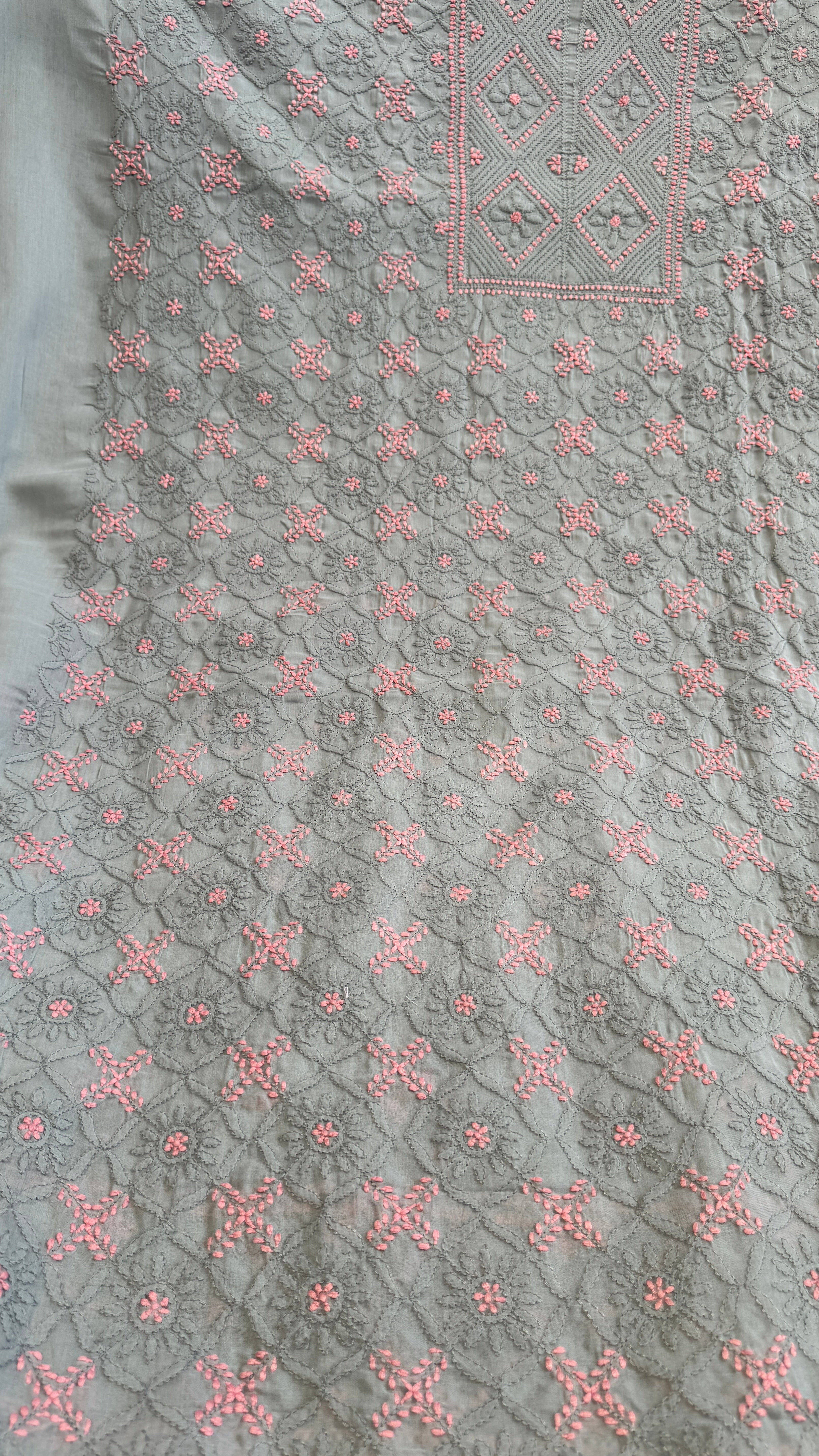 Handcrafted Lucknowi Chikankari Suit Set - Full Jaal - ARIAA CHIKANKARI