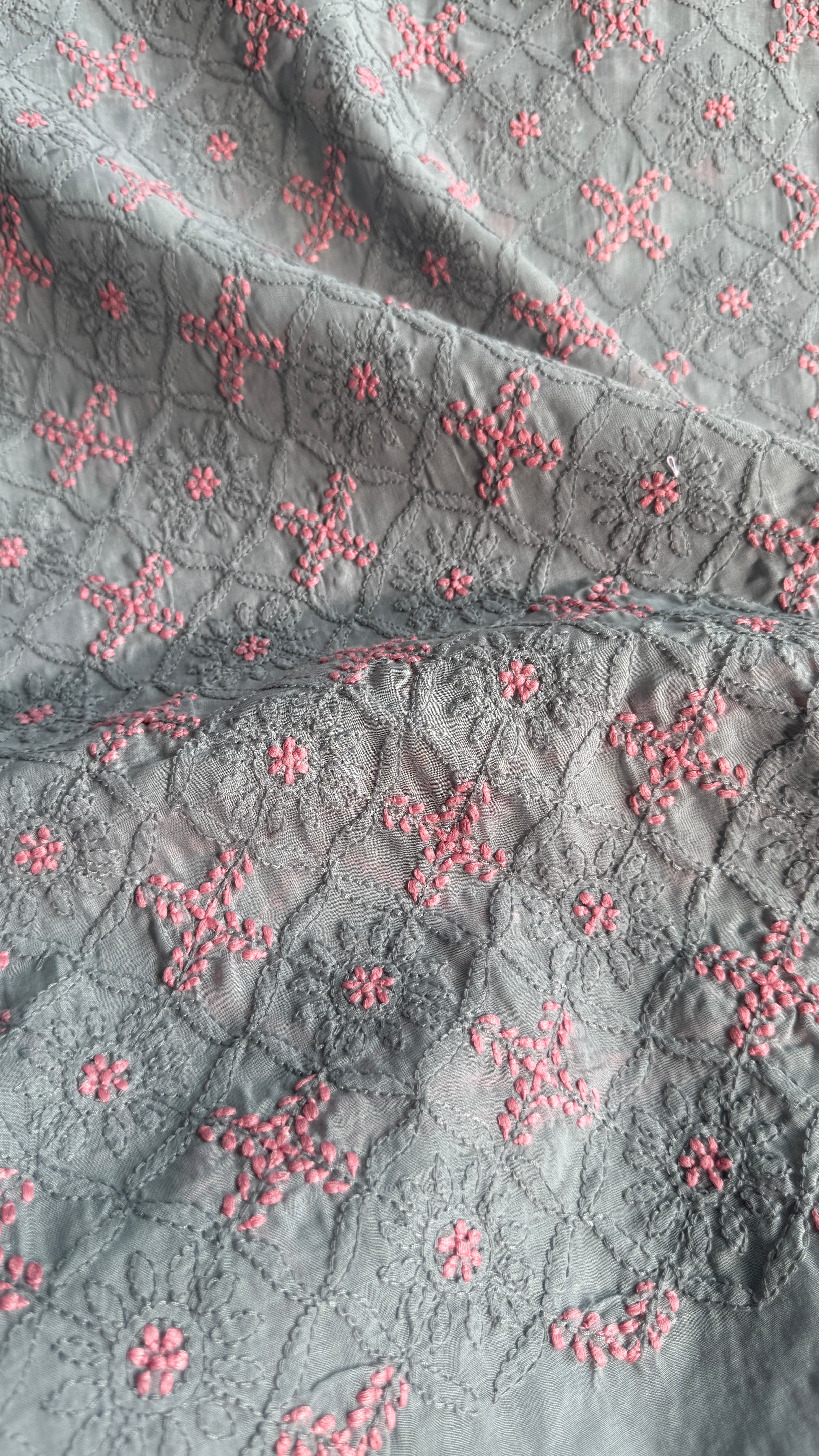 Handcrafted Lucknowi Chikankari Suit Set - Full Jaal - ARIAA CHIKANKARI